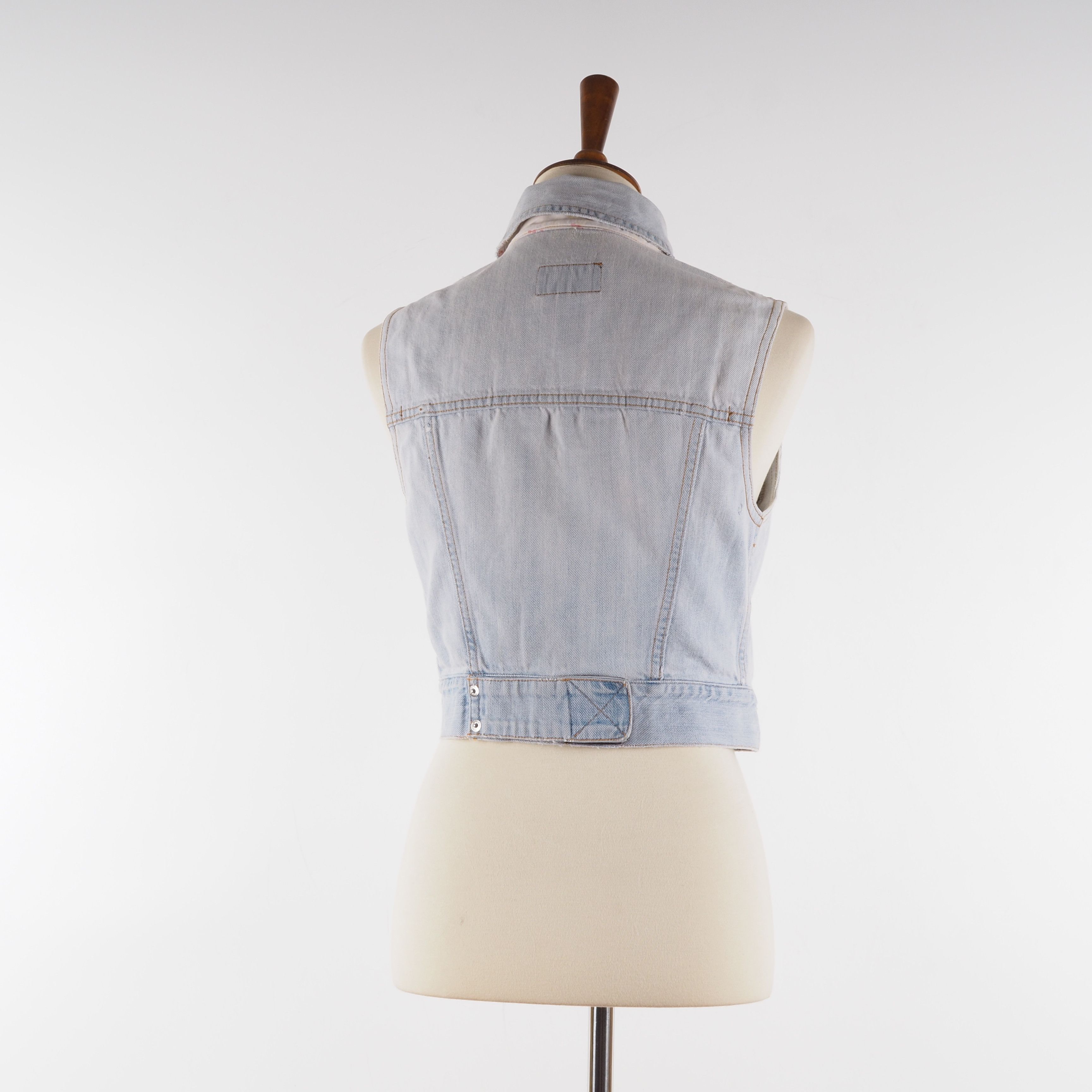 Dolce & Gabbana Dolce&Gabbana Vintage Washed Blue Distress Denim Zip Vest Size XS / US 0-2 / IT 36-38 - 8 Thumbnail