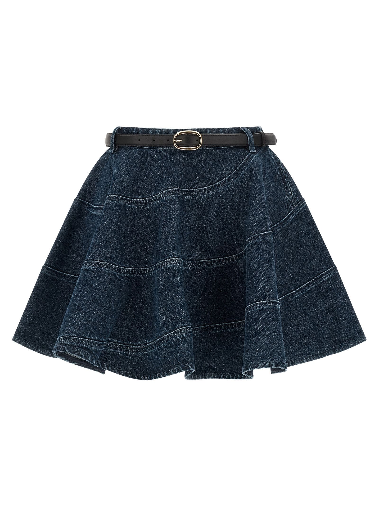 Self-Portrait 'Flared Denim Mini' skirt Size 27" / US 4 / IT 40 - 1 Thumbnail