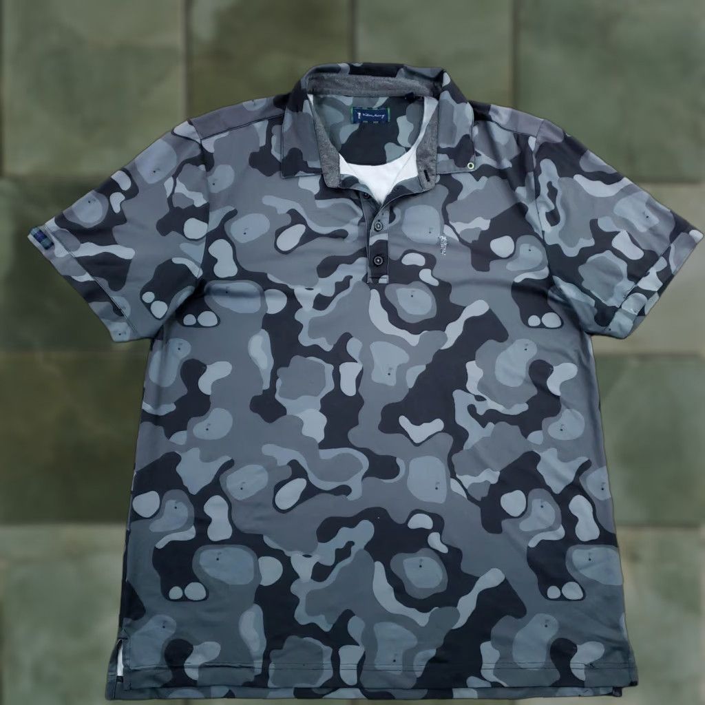 Vintage William Murray Polo Shirt Mens L Gray Camouflage Golf Short Sleeve Shirt Size US L / EU 52-54 / 3 - 1 Thumbnail