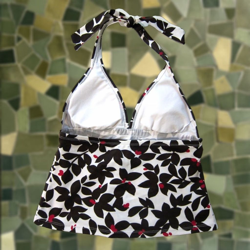 Vintage Jag Brown Pink White Floral Halter Top Swim Tankini Top Women Medium Size M / US 6-8 / IT 42-44 - 1 Thumbnail