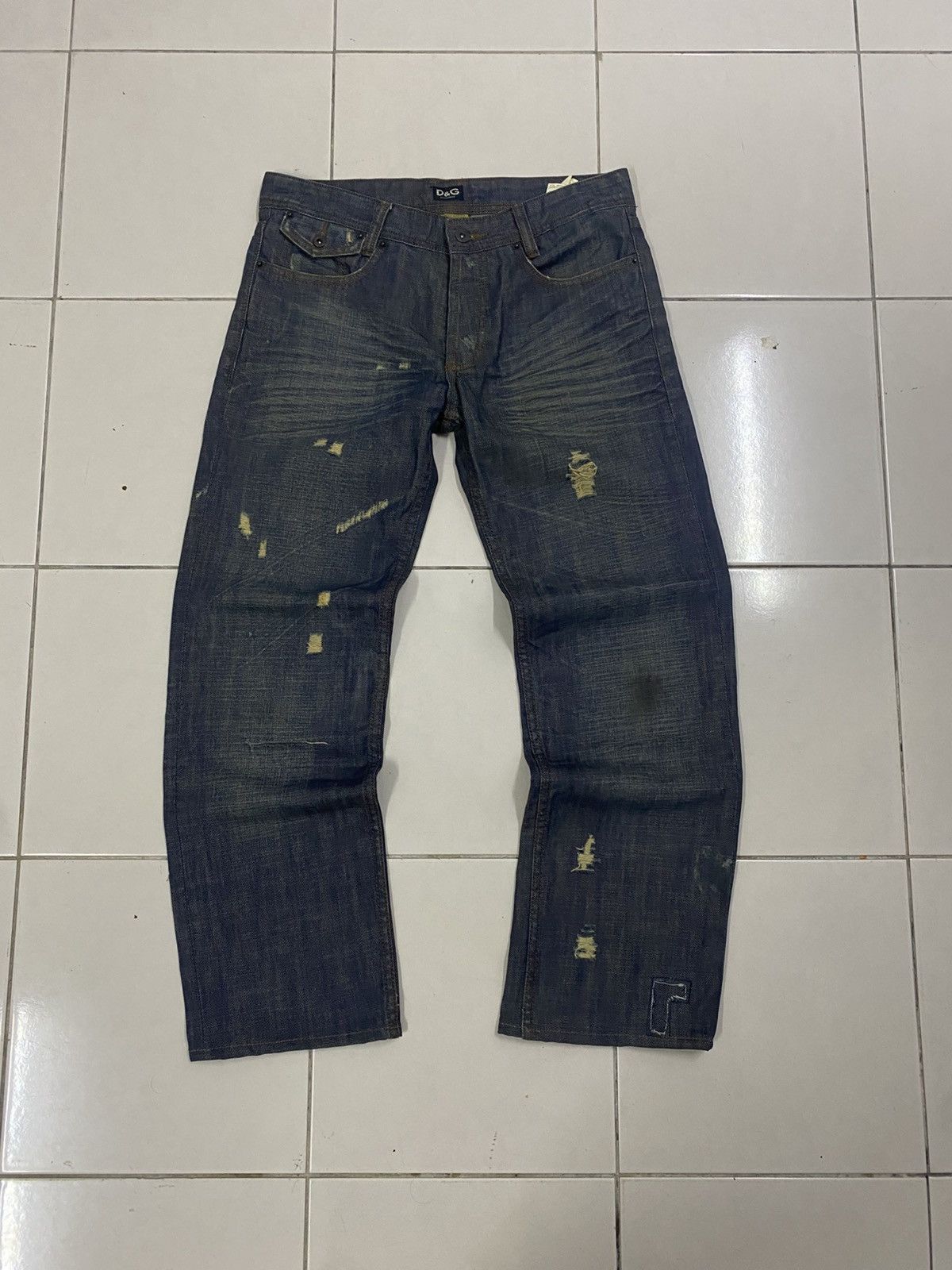Dolce & Gabbana D&G Dolce & Gabbana Archive "POWER" Distressed Denim Jeans Size US 32 / EU 48 - 1 Thumbnail