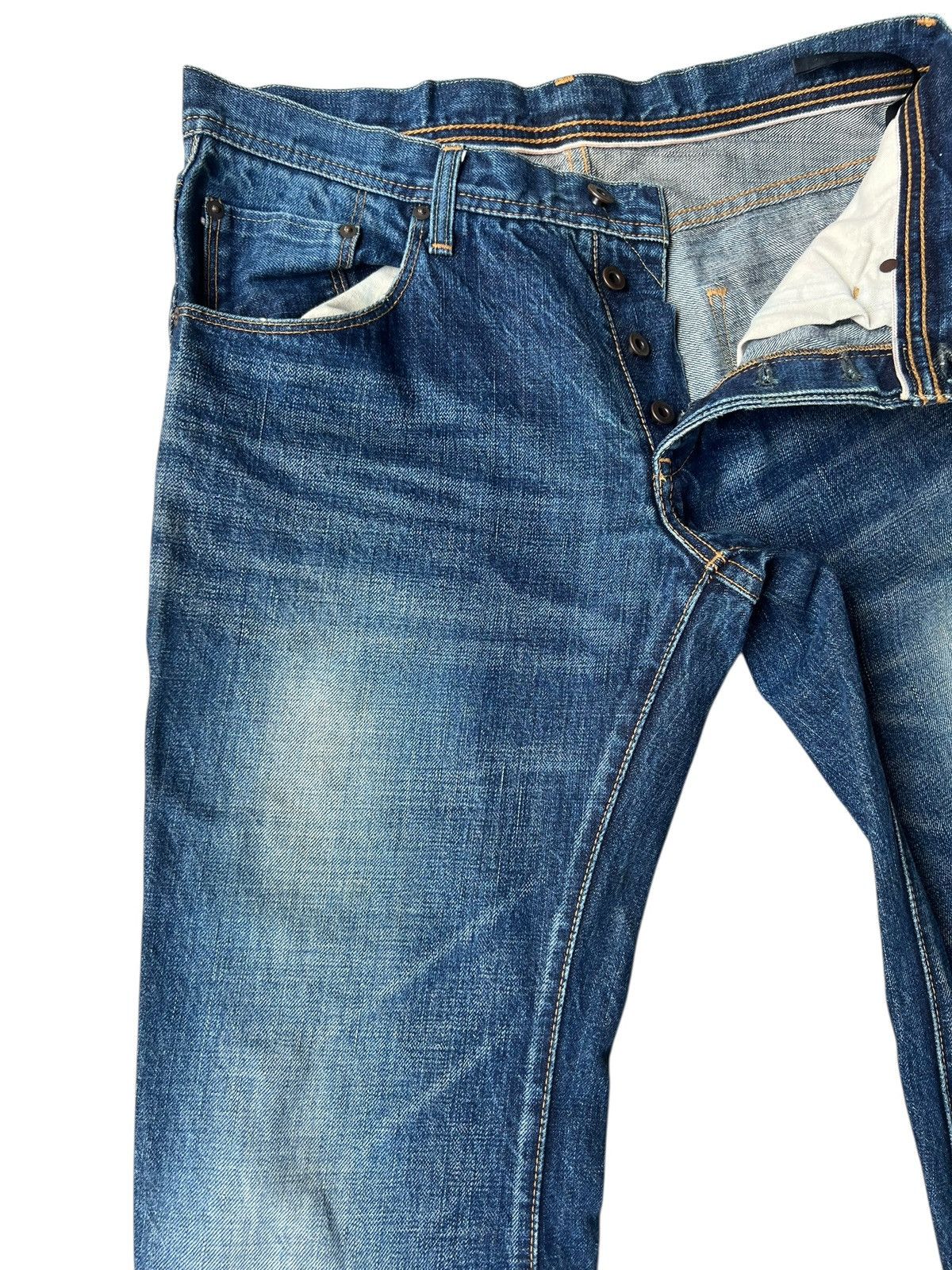 wjk WJK Curve Leg Distressed Aging Mud Denim Bootcut Jeans Size US 31 - 8 Thumbnail