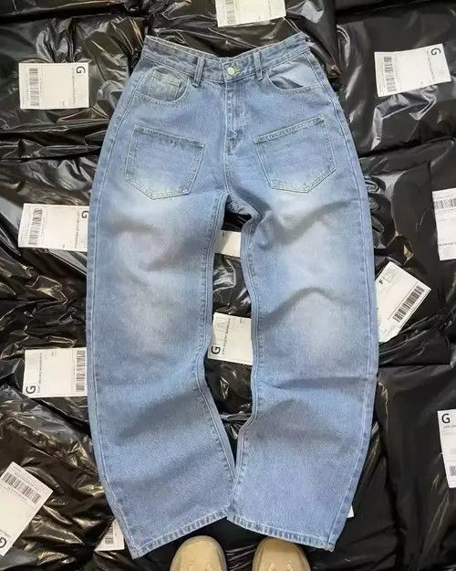 Japanese Brand embroidery cherry flower wide leg Jeans Size US 34 / EU 50 - 3 Thumbnail