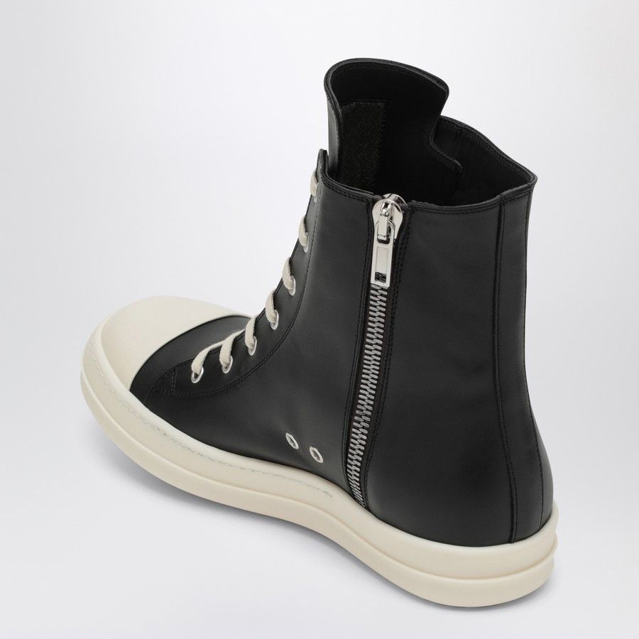 Rick Owens o1d2blof0724 High-Top Leather Trainers in Black & White Size US 7 / EU 40 - 4 Thumbnail