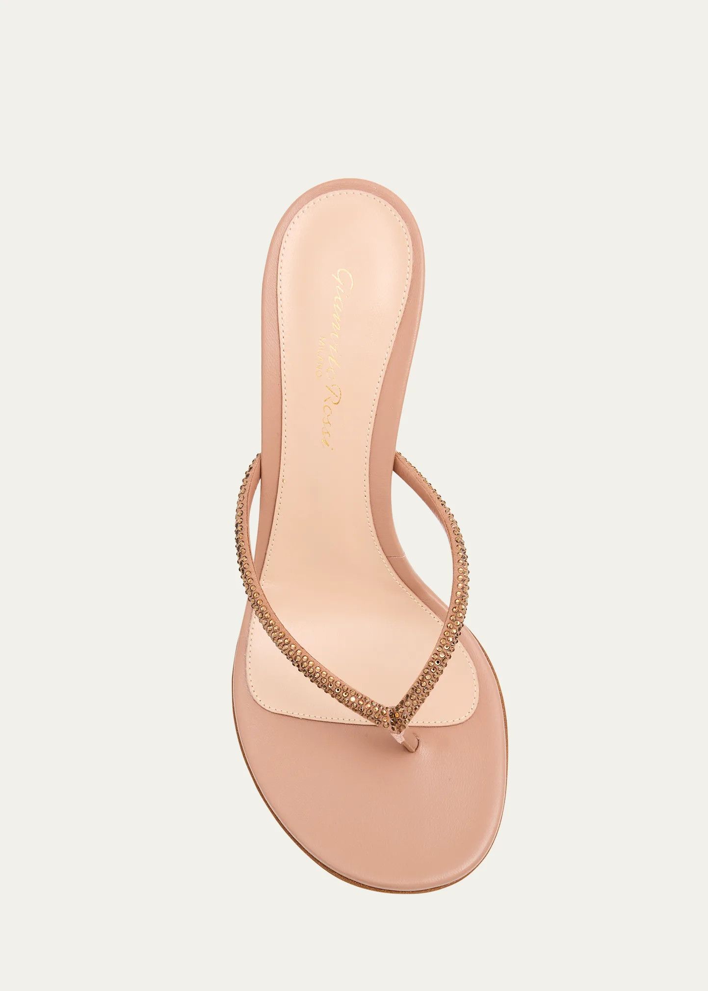 Gianvito Rossi os11x0126 India Strass Thong Stiletto Sandals in Nude Size US 7.5 / IT 37.5 - 4 Thumbnail