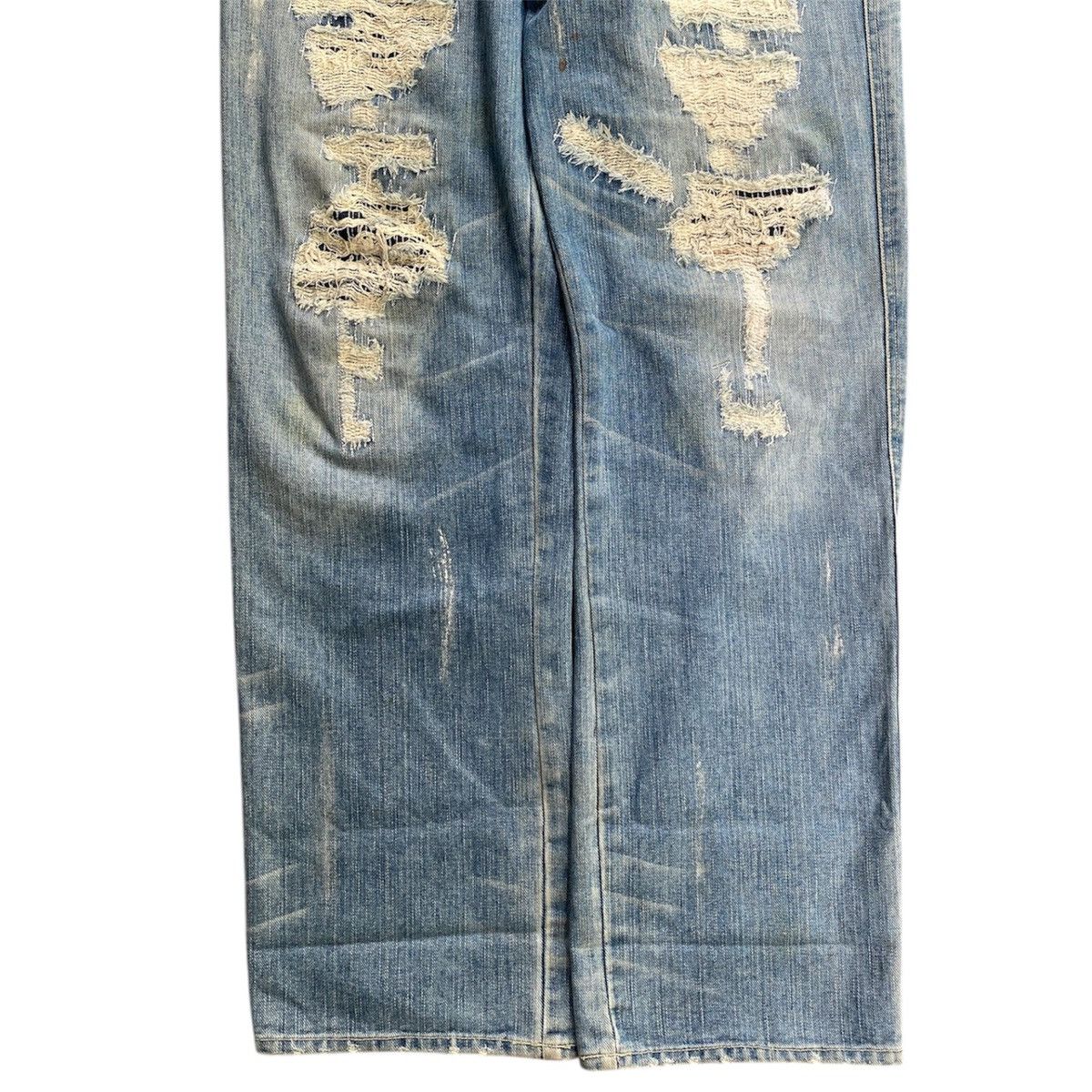 Hysteric Glamour Massive Squad Distressed Like Sashiko Boro Denim Jeans Size US 33 - 4 Thumbnail