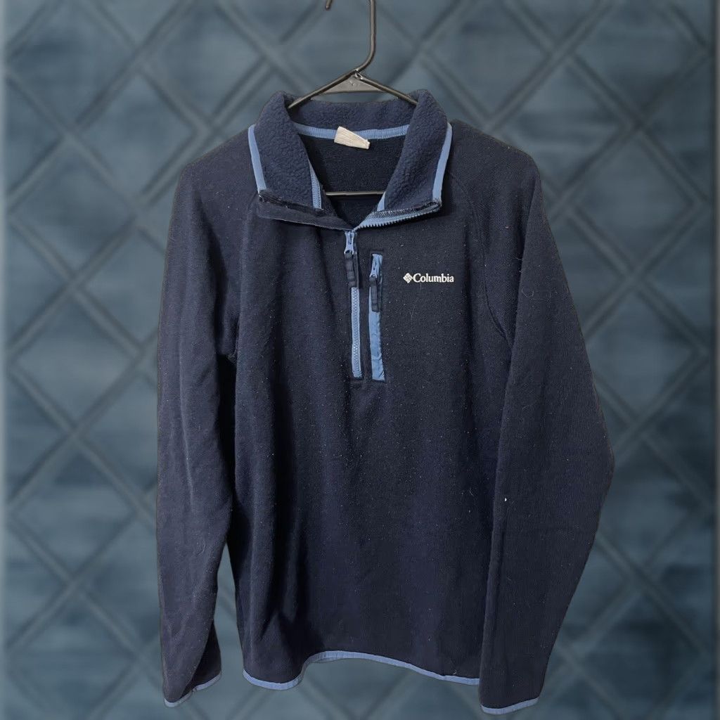 Logo 7 Columbia Fleece 1/4 Zip Pullover Sweater Adult M Blue Logo Embroidered Mens Size US M / EU 48-50 / 2 - 1 Thumbnail