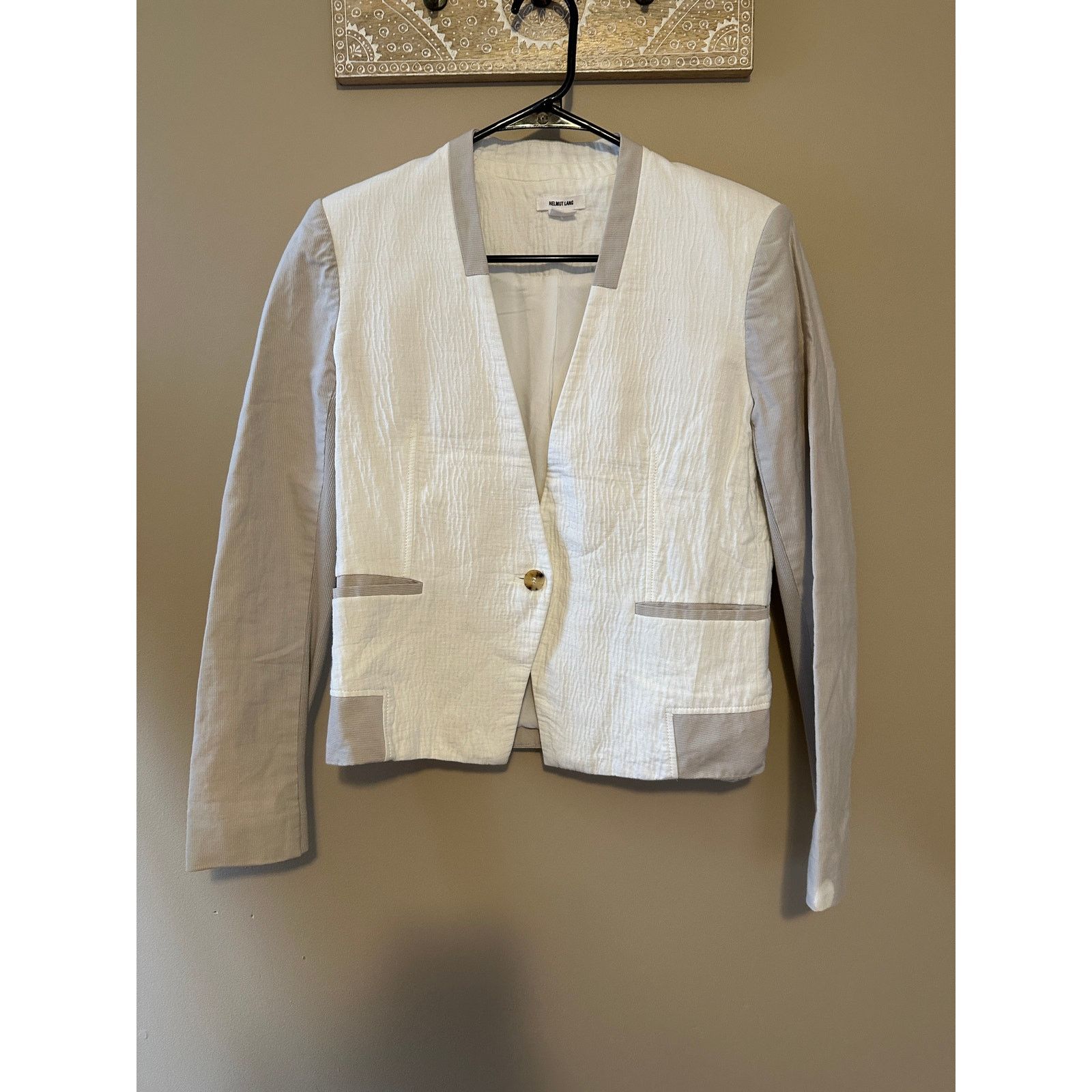 Helmut Lang Helmut Lang Textured Linen Blend Tailored Blazer Size S / US 4 / IT 40 - 1 Thumbnail