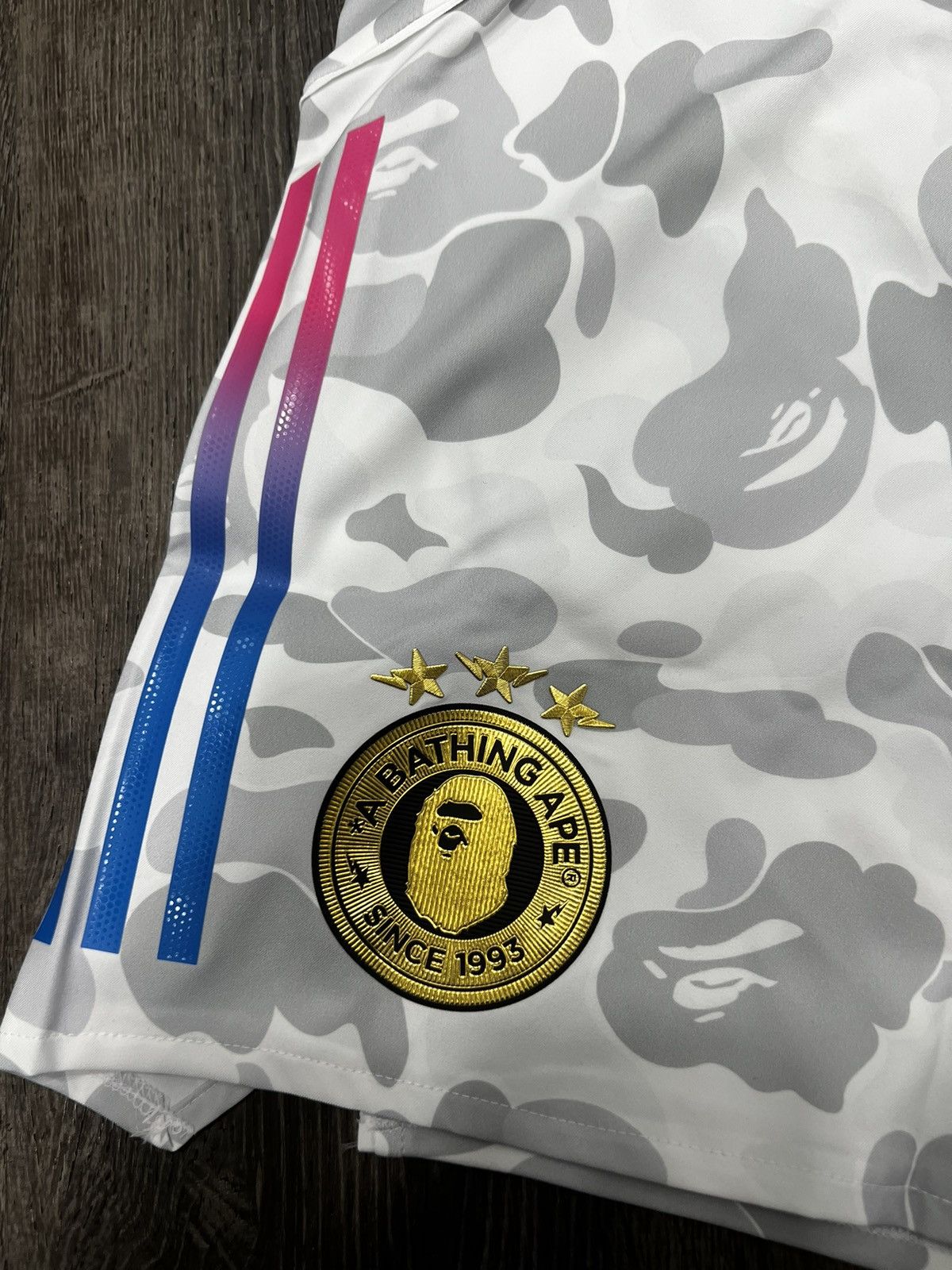 Adidas × Bape Adidas x Bape Football Slim White Shorts Sz L,XL,XXL NEW! Size US 34 / EU 50 - 3 Thumbnail