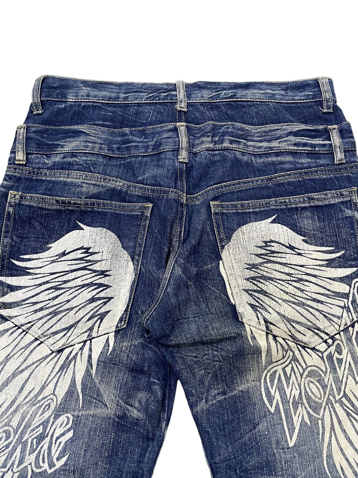 Hysteric Glamour × Japanese Brand 🪽 BackForth Japan Goth Wing Double Waist Loose Jeans Size US 32 / EU 48 - 17 Thumbnail