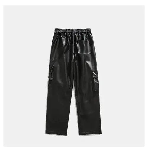 Jean Avant garde multi pocket cargo pu leather pants Size US 30 / EU 46 - 4 Thumbnail