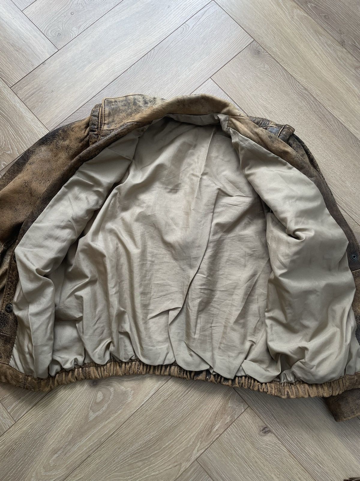 Vintage Washed Brown Retro 90s Genuine Real Leater Bomber Punk Rock Size US M / EU 48-50 / 2 - 6 Thumbnail