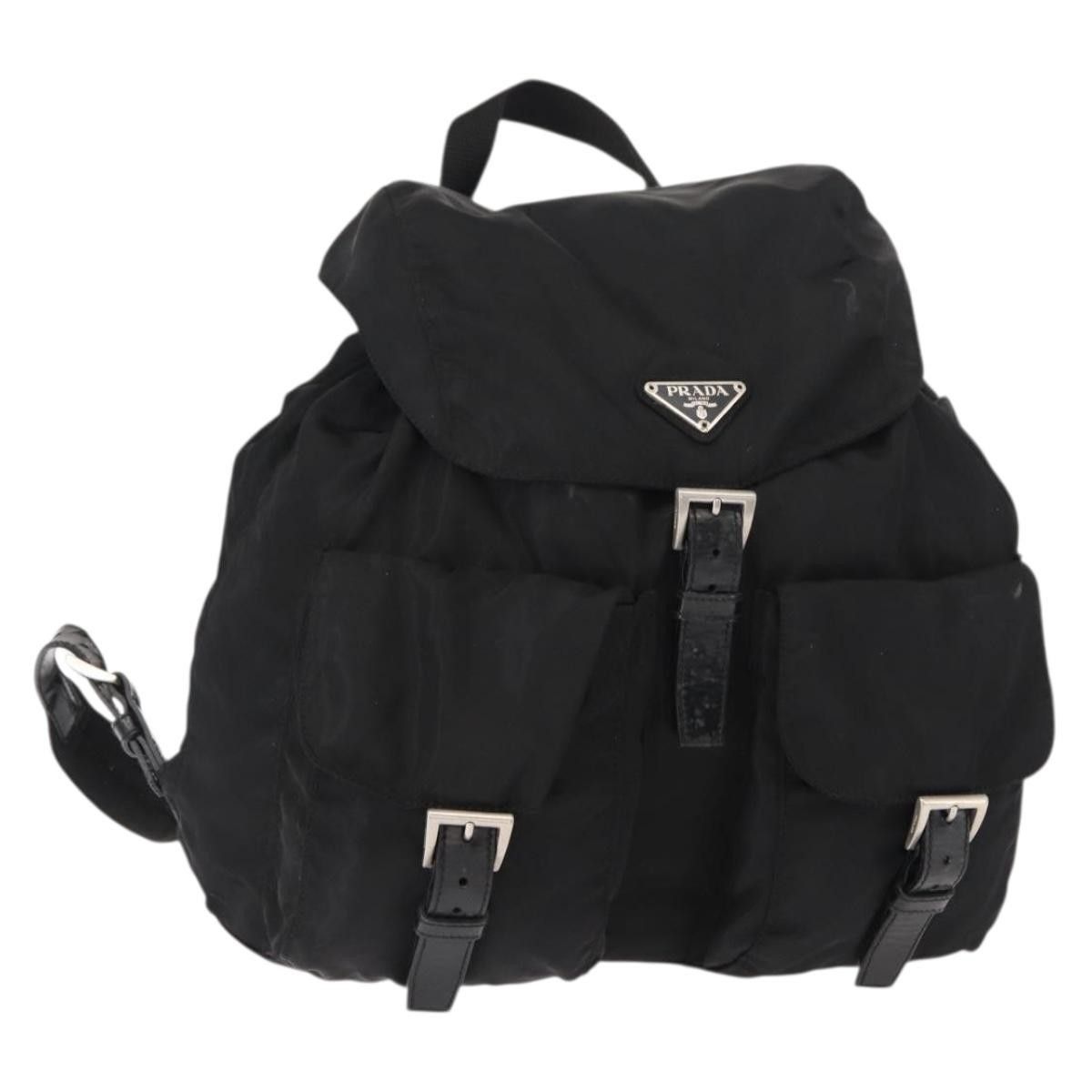 Prada Prada Vela Double Front Pocket Backpack Tessuto with Saffiano Leather Size ONE SIZE - 1 Thumbnail