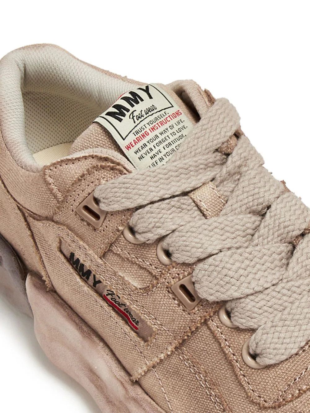 Maison MIHARA YASUHIRO o1mle0924 Canvas Low-Top Sneaker in Brown Size US 5.5 / EU 38 - 3 Thumbnail