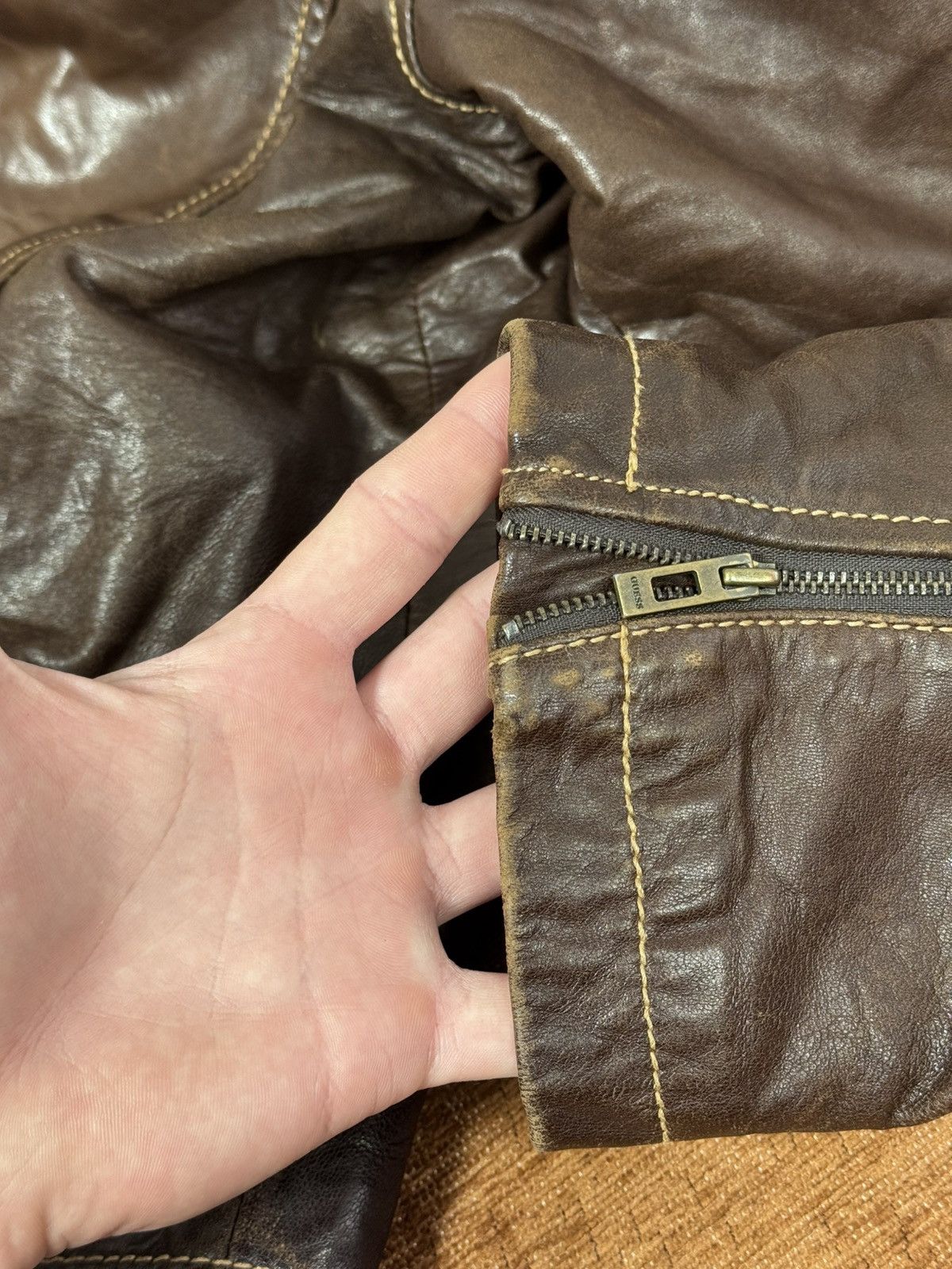 Guess Guess Leather Jacket Classic Style Brown color size XL Size US XL / EU 56 / 4 - 5 Thumbnail