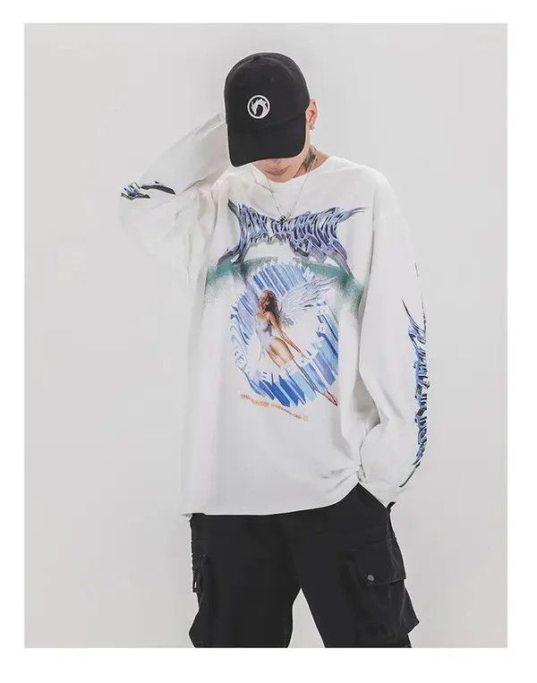Japanese Brand × Vintage Fly Angel Oversized Printed Vintage T-Shirt Long Sleeve Size US M / EU 48-50 / 2 - 3 Thumbnail