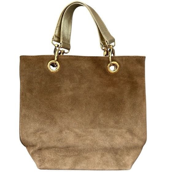 Other Maurizio Taiuti Tan Suede Small Tote with Gold Leather Strap Size ONE SIZE - 2 Thumbnail
