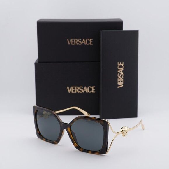 Versace Versace VE4502U 108/87 Sunglasses Havana/Gold Square Frame Size ONE SIZE - 9 Thumbnail