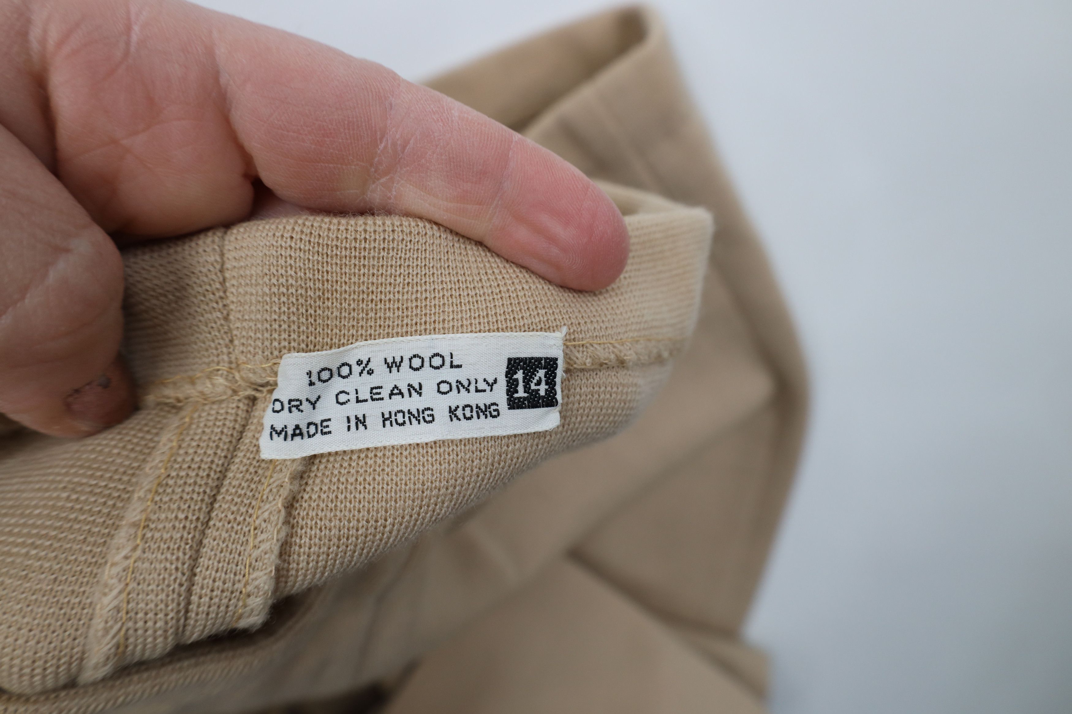 Vintage Vintage 70s Streetwear Wool Knit Bell Bottoms Pants Beige Size 36" / US 14 / IT 50 - 7 Thumbnail