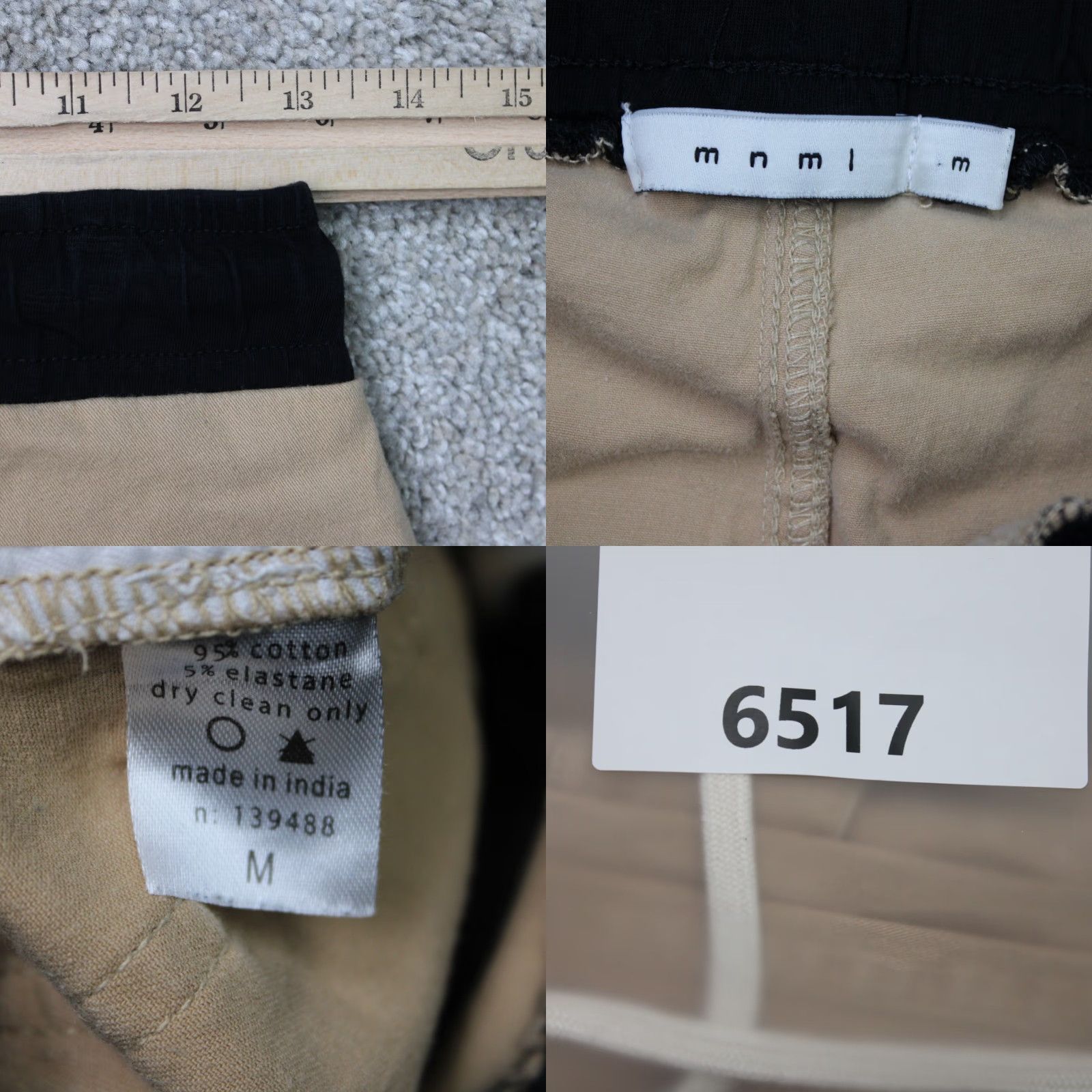 MNML MNML Jogger Pants Mens Medium Beige Drawstring Cotton Stretch Straight Leg Size US 31 - 8 Thumbnail