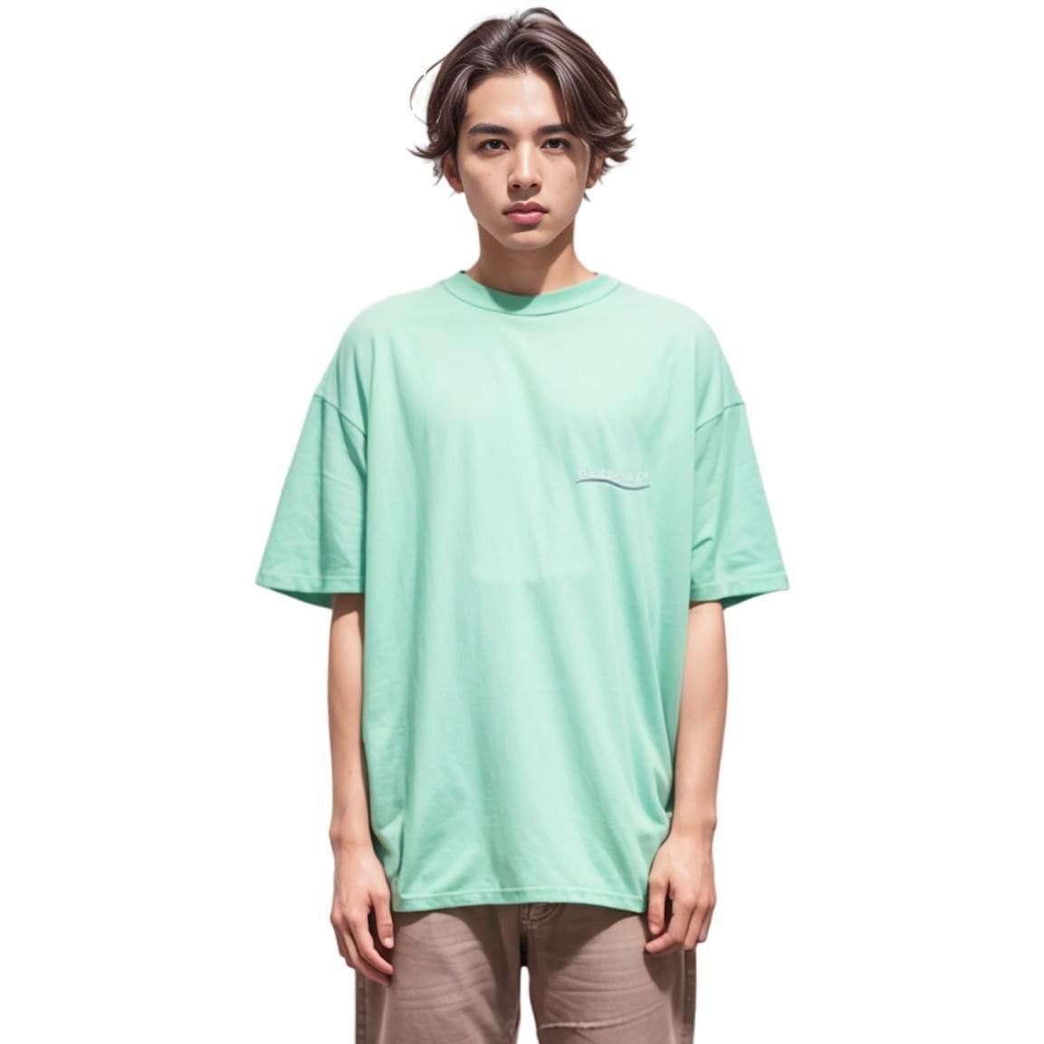 Balenciaga o1w1db11224 Political Campaign T- Shirt Large Fit Mint Green Size US XXL / EU 58 / 5 - 4 Thumbnail