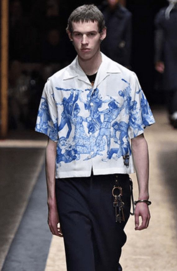Prada AW2016 Prada Christophe Chemin The Important Ones/Banquet Of Thieves White & Blue Shirt Size US S / EU 44-46 / 1 - 2 Thumbnail