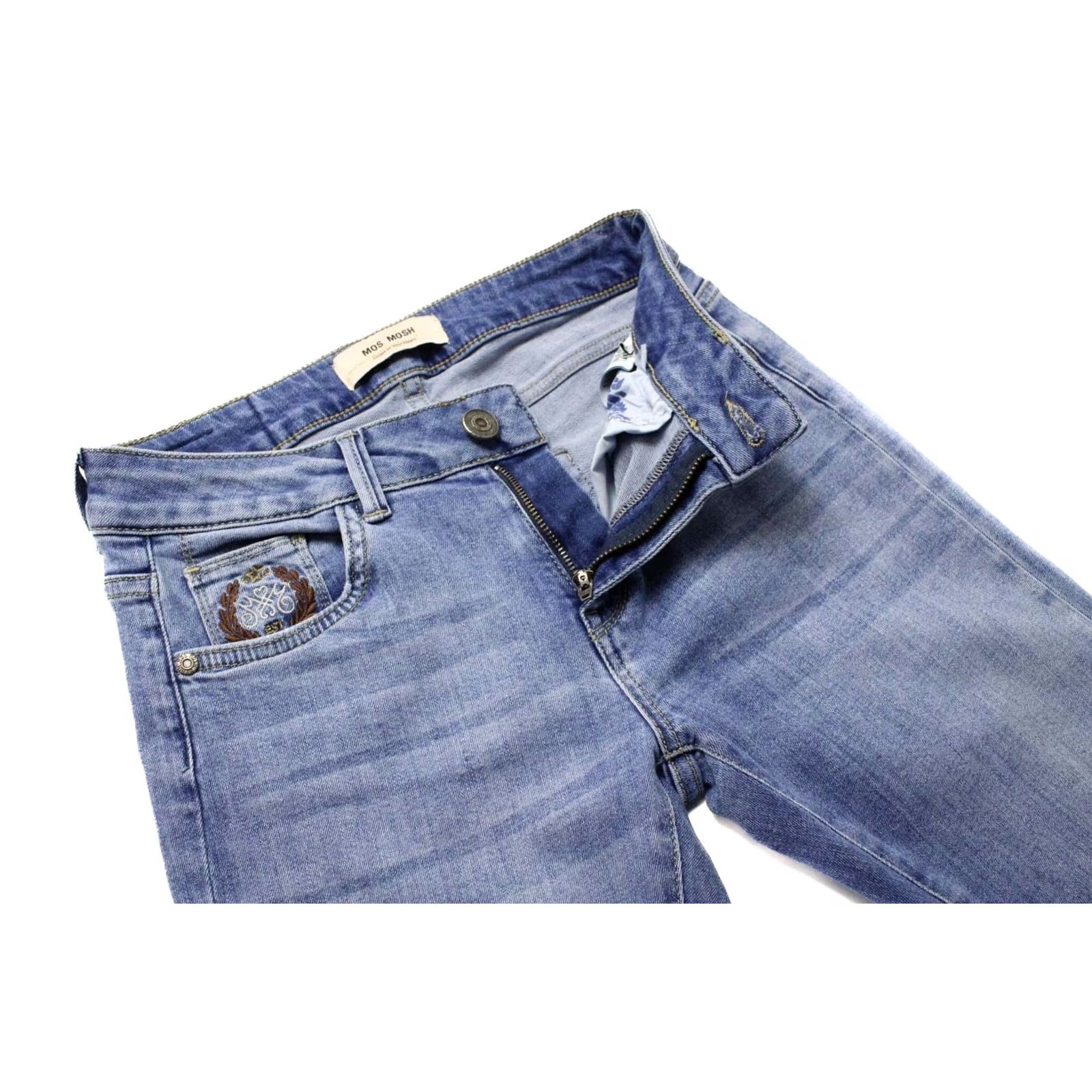 Vintage MOS MOSH Jeans Women's Skinny W25 Blue Denim Pants Zip Fly Size 42" / US 20 - 5 Thumbnail