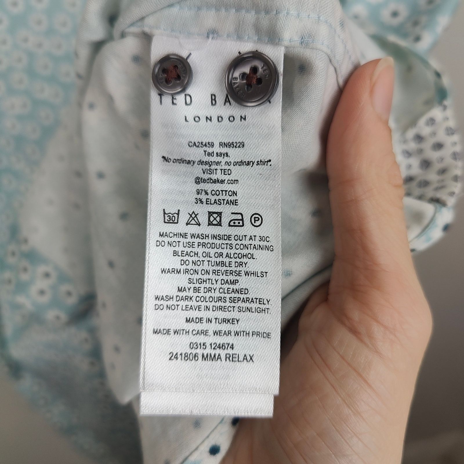 Ted Baker Ted Baker Floral Printed Shirt XL 5 Blue Button Up Preppy Size US XL / EU 56 / 4 - 7 Thumbnail