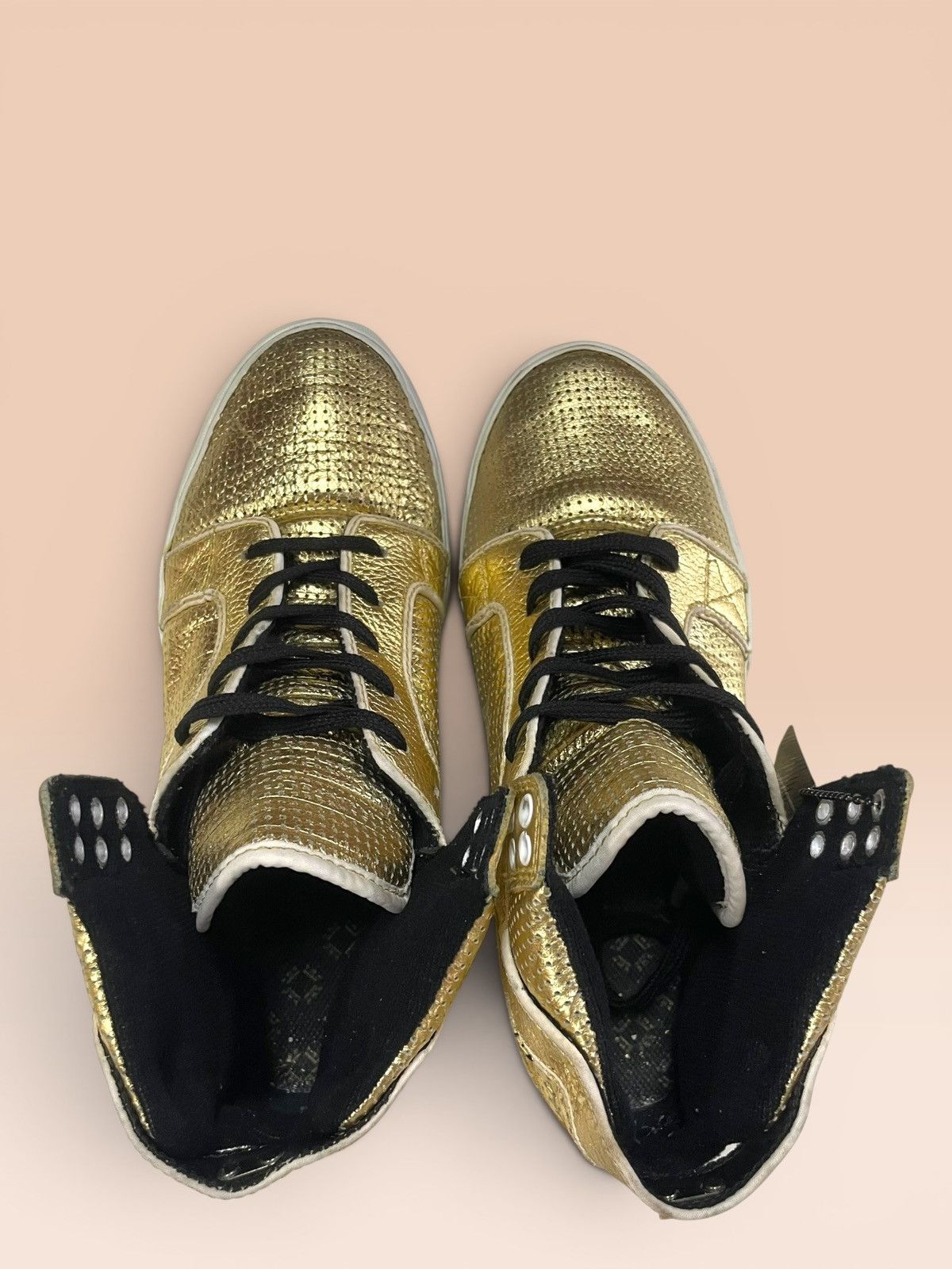 Supra Supra Skytop 14K Gold Perforated Hightops Size US 9 / EU 42 - 9 Thumbnail