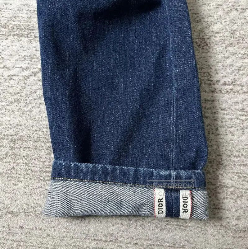Dior Dior XL Blue Cotton Embroidered Casual Pants . Size US 40 / EU 56 - 4 Thumbnail