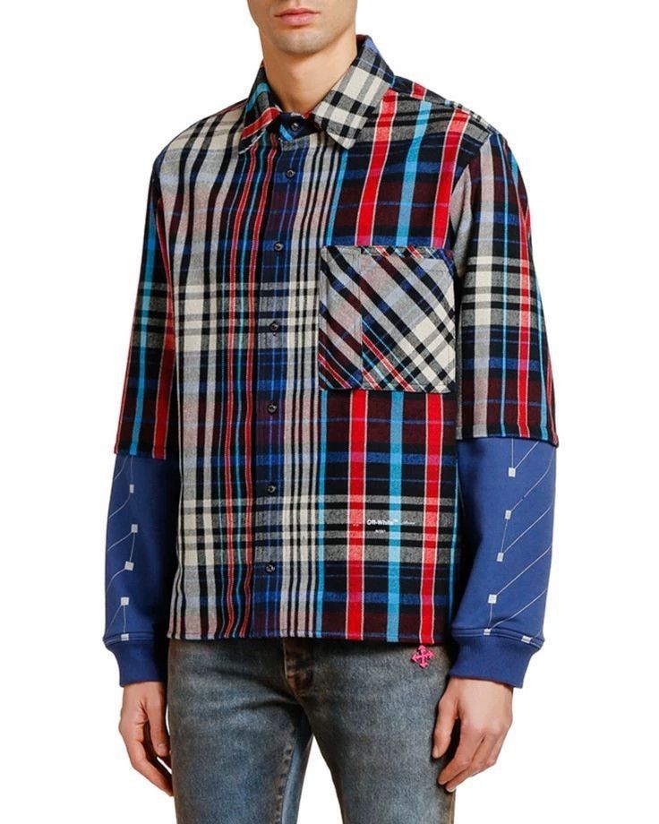 Off-White Multi Plaid Long Sleeve Button-Up Shirt Size US L / EU 52-54 / 3 - 1 Thumbnail