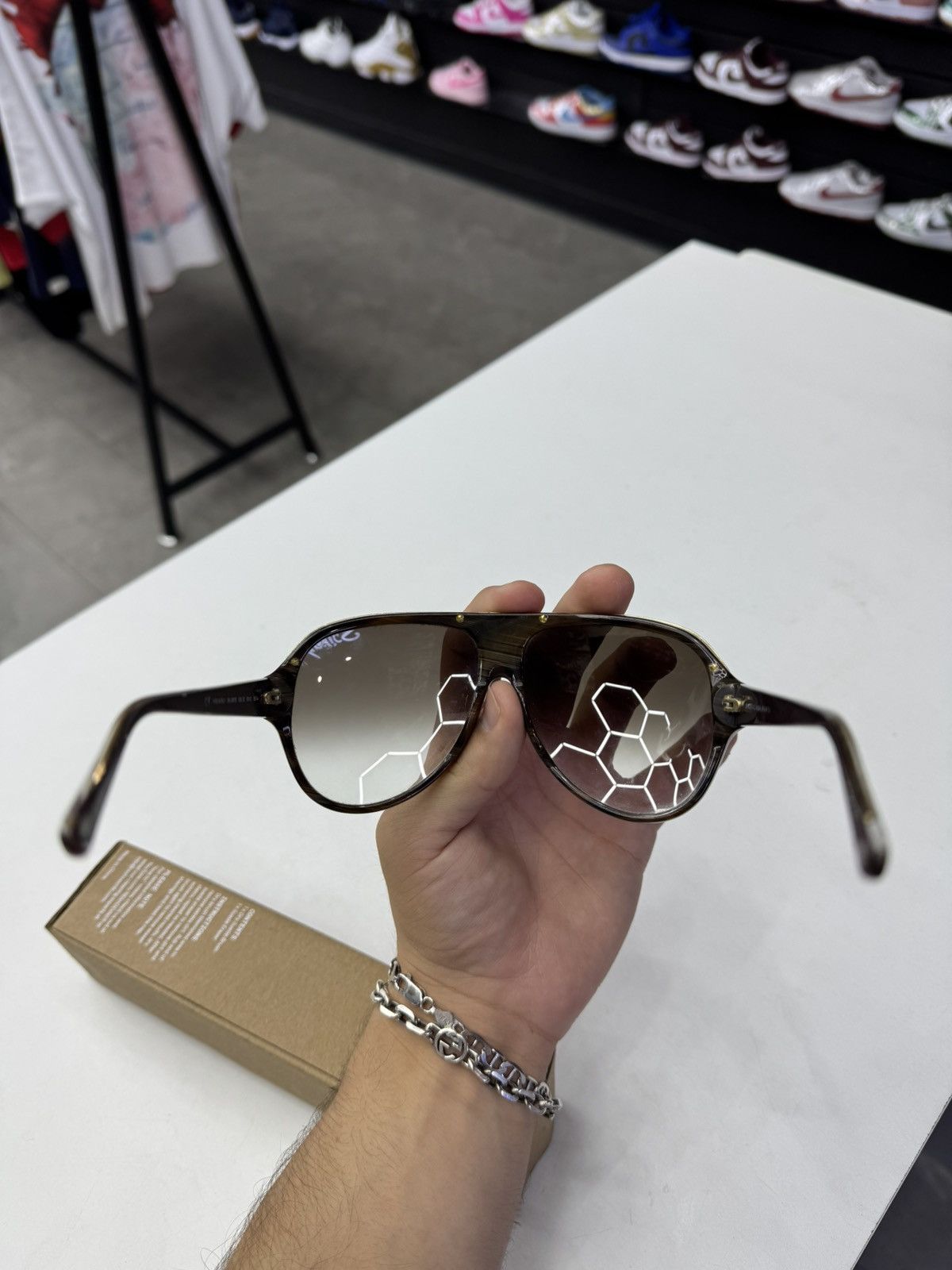 Balenciaga Balenciaga Aviator Sunglasses Brown Size ONE SIZE - 7 Thumbnail
