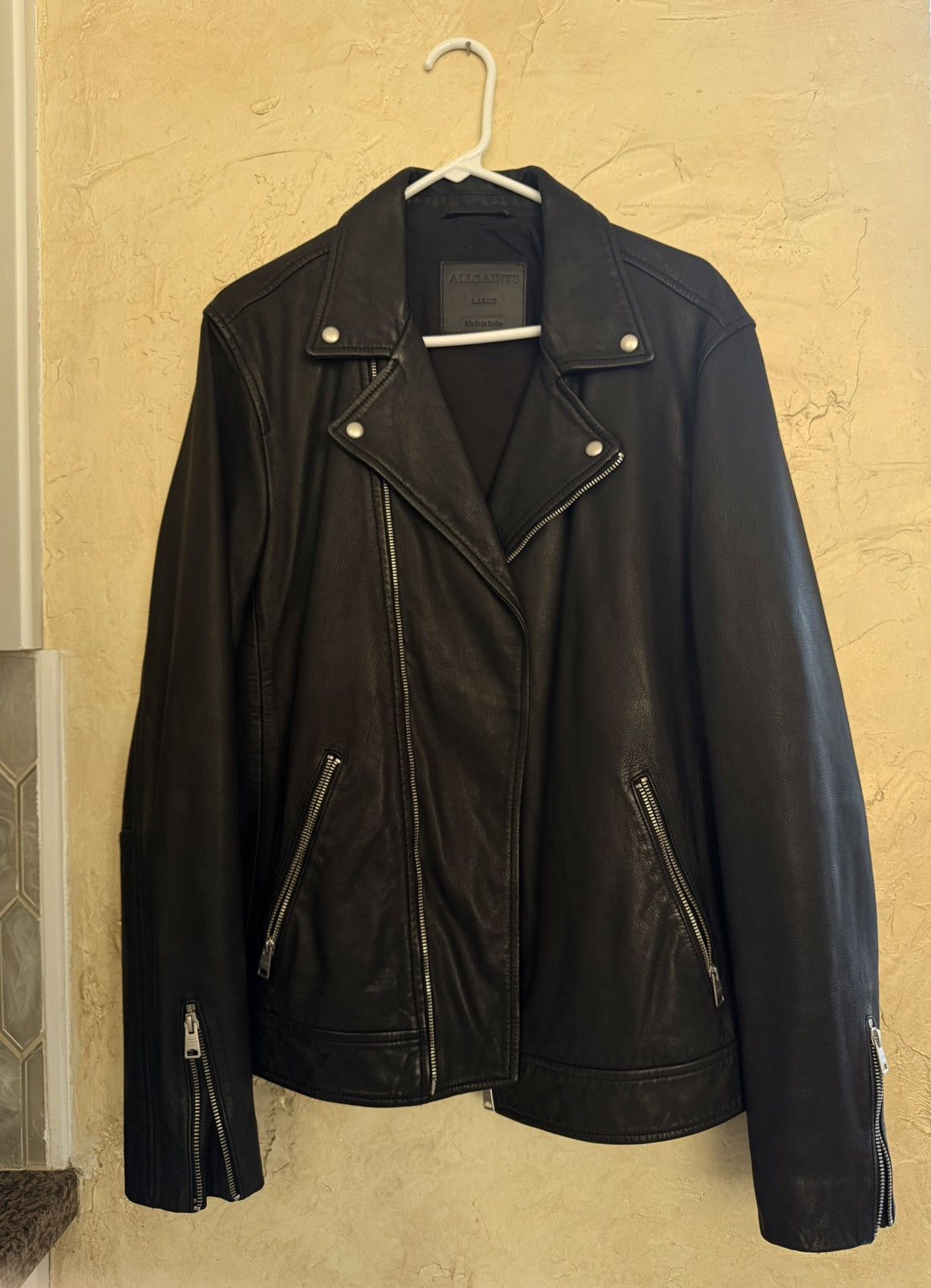 ALLSAINTS Black Tyson Leather Biker Jacket