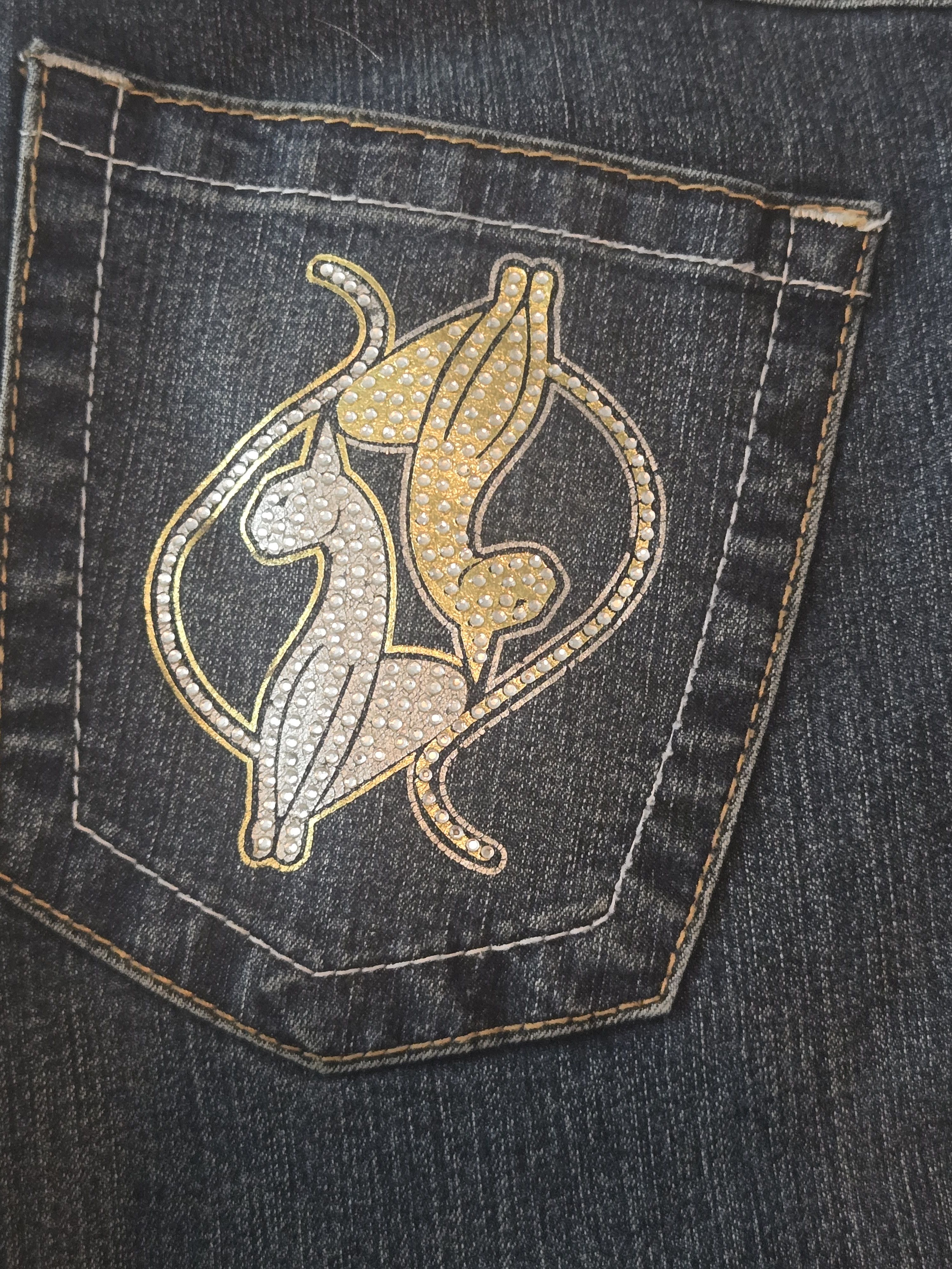 Other Vintage Baby Phat Rhinestone Cat Logo Bootcut Y2K Size 16 Size 38" / US 16 / IT 52 - 12 Thumbnail