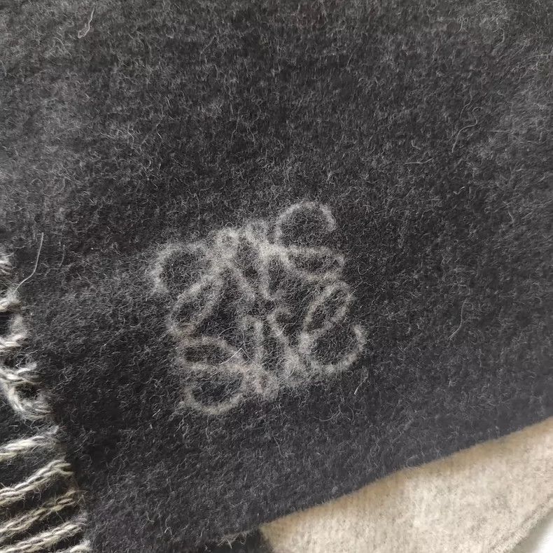 Loewe LOEWE Lamb scarf, dark grey with greyish white Size ONE SIZE - 3 Thumbnail
