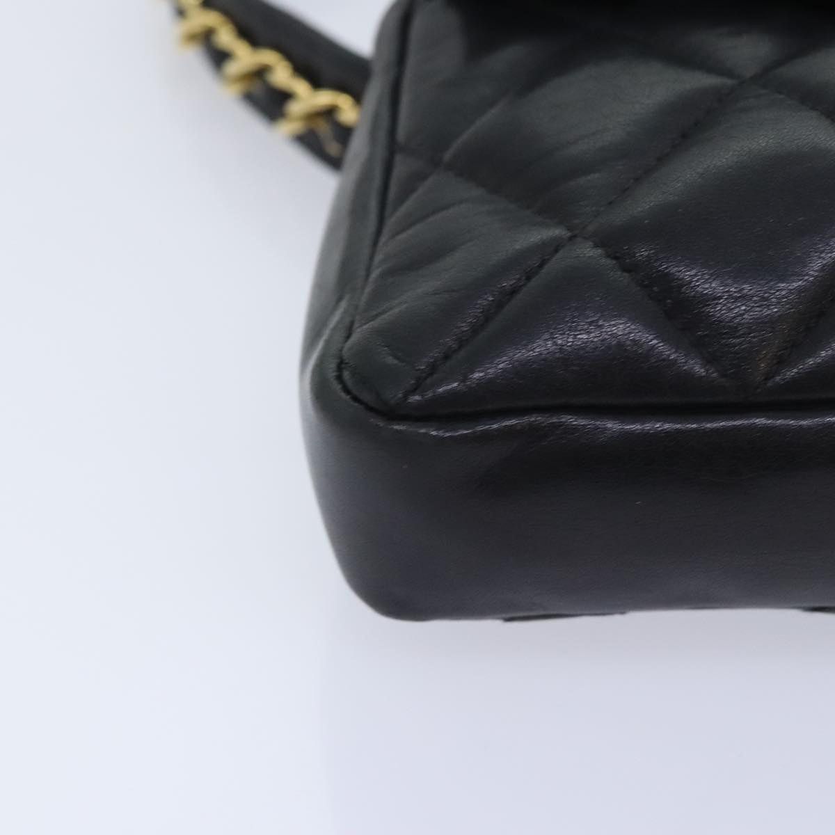 Chanel CHANEL Matelasse Waist Bag Lamb Skin Black Gold CC Size ONE SIZE - 14 Thumbnail