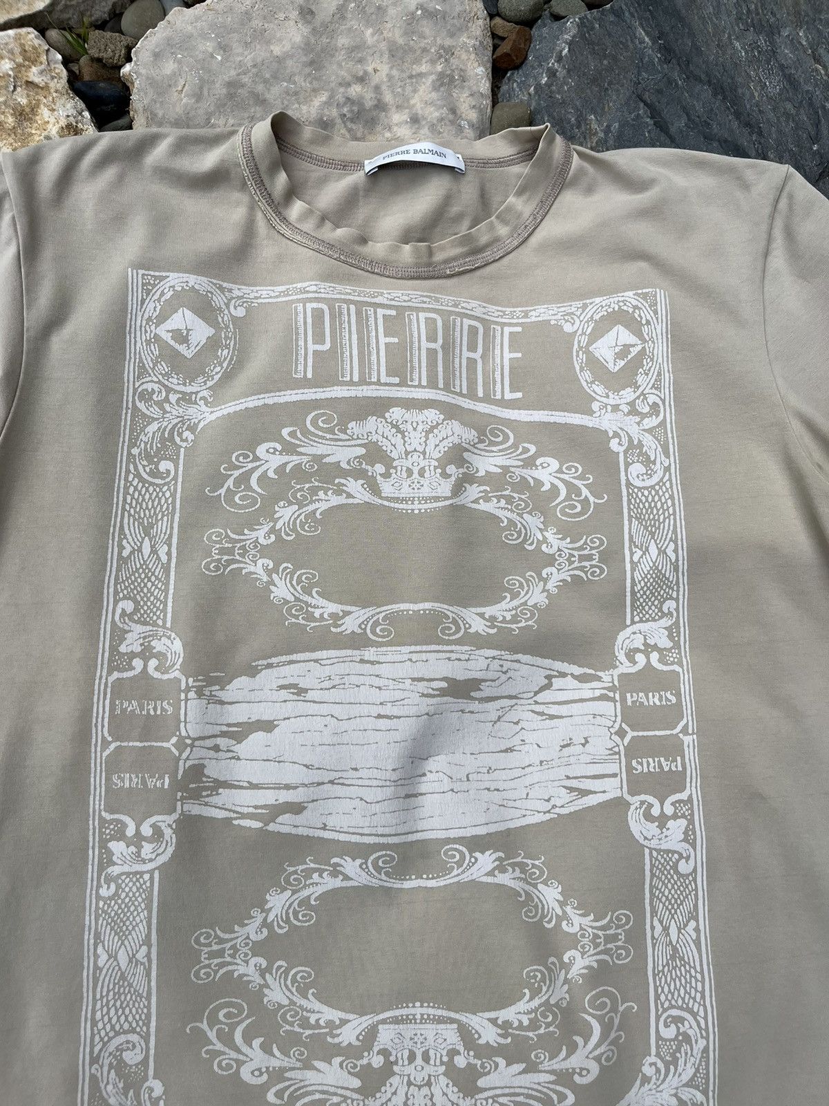 Balmain × Designer × Pierre Balmain Pierre Balmain stretchy t-shirt tee mirror reflection card Size US L / EU 52-54 / 3 - 8 Thumbnail