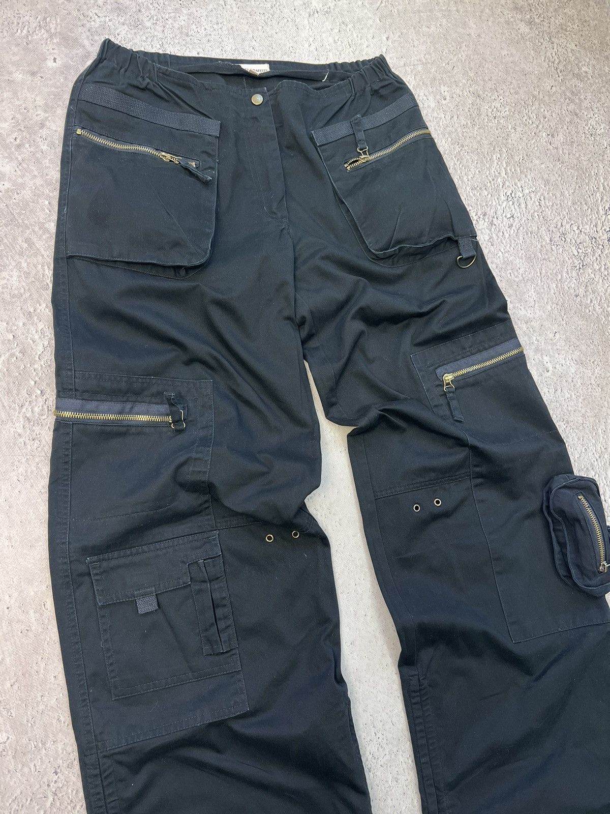 Japanese Brand × Junya Watanabe Y2K Vintage Streetwear black Camo Cargo Baggy Jeans sh Size US 31 - 5 Thumbnail