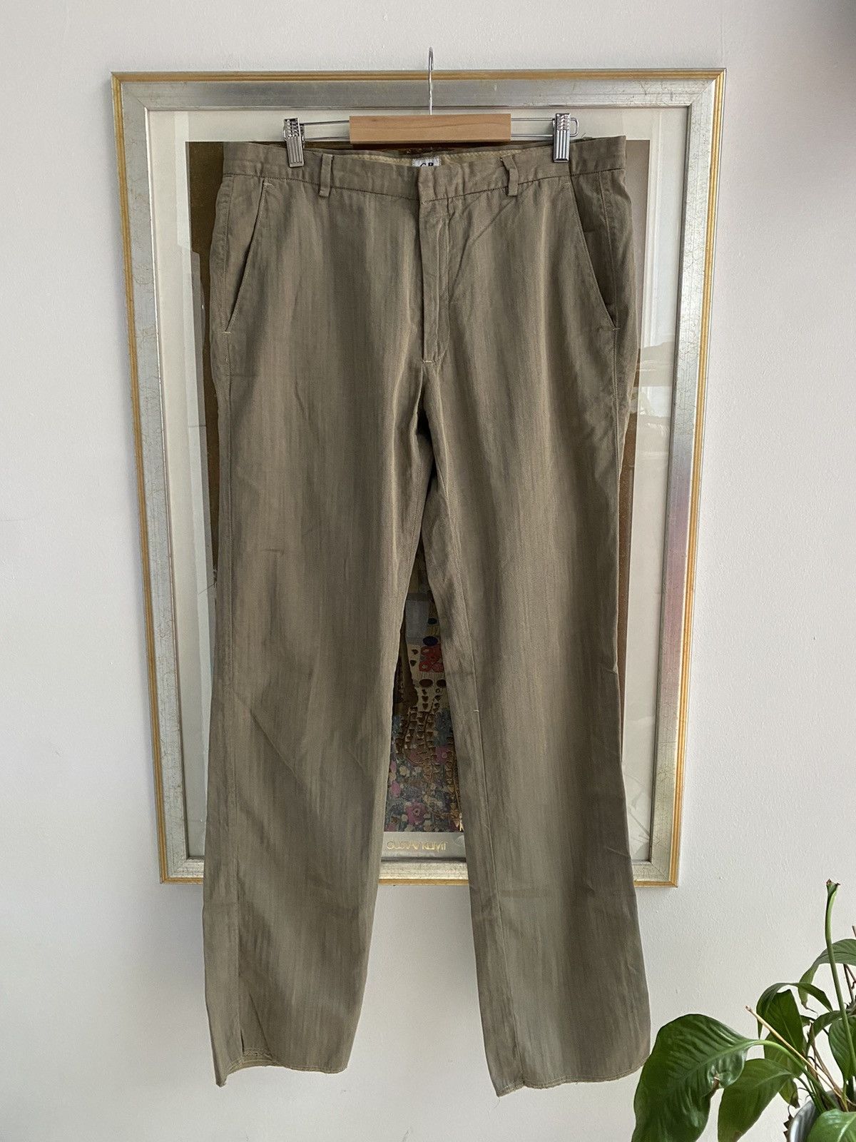 image of C P Company x Vintage Cp Company Thick Linen Pants in Brown, Men's (Size 36)