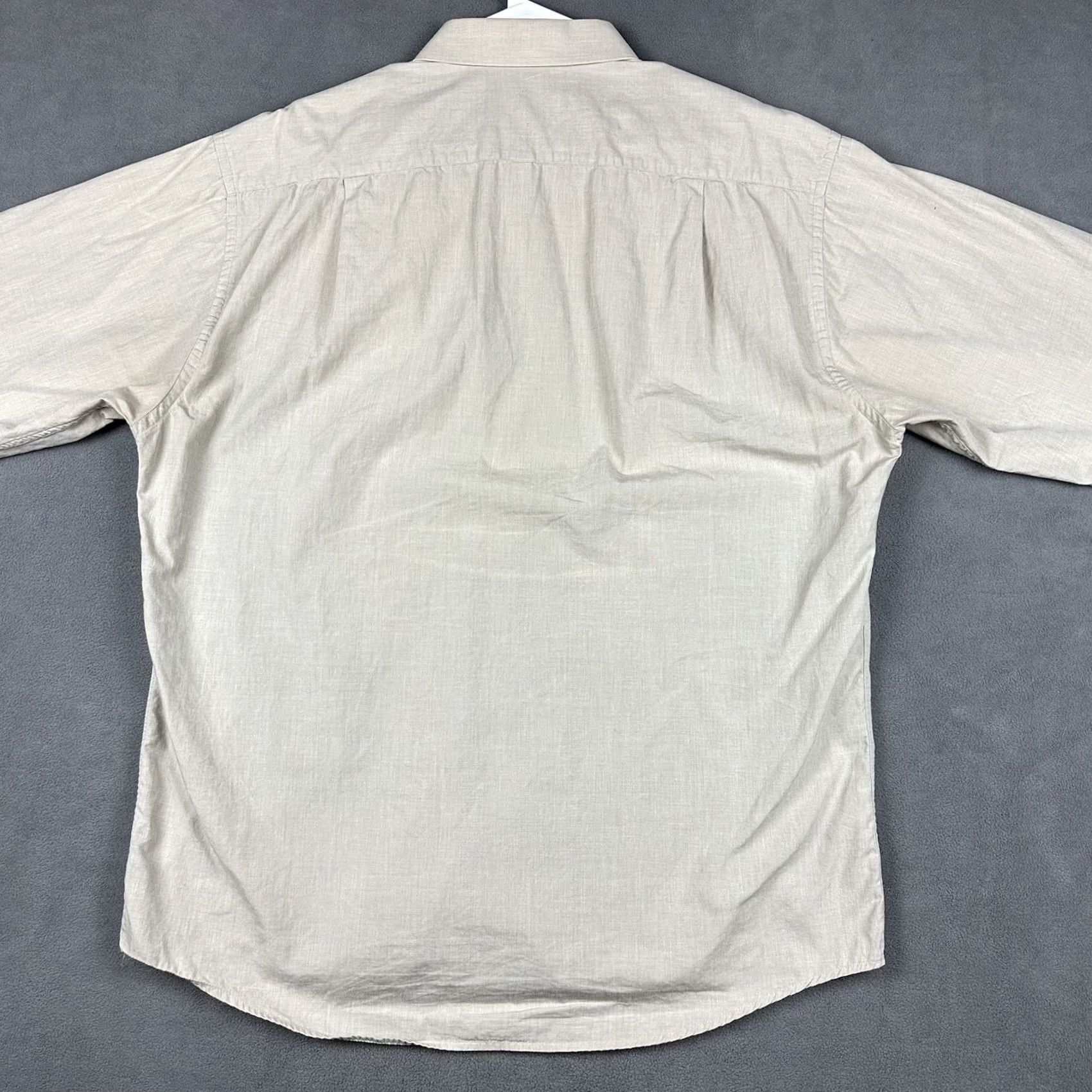 Pierre Balmain Pierre Balmain Shirt Mens 16.5 35 Beige Button Up Chin Strap Pocket Korea Size US XL / EU 56 / 4 - 2 Thumbnail