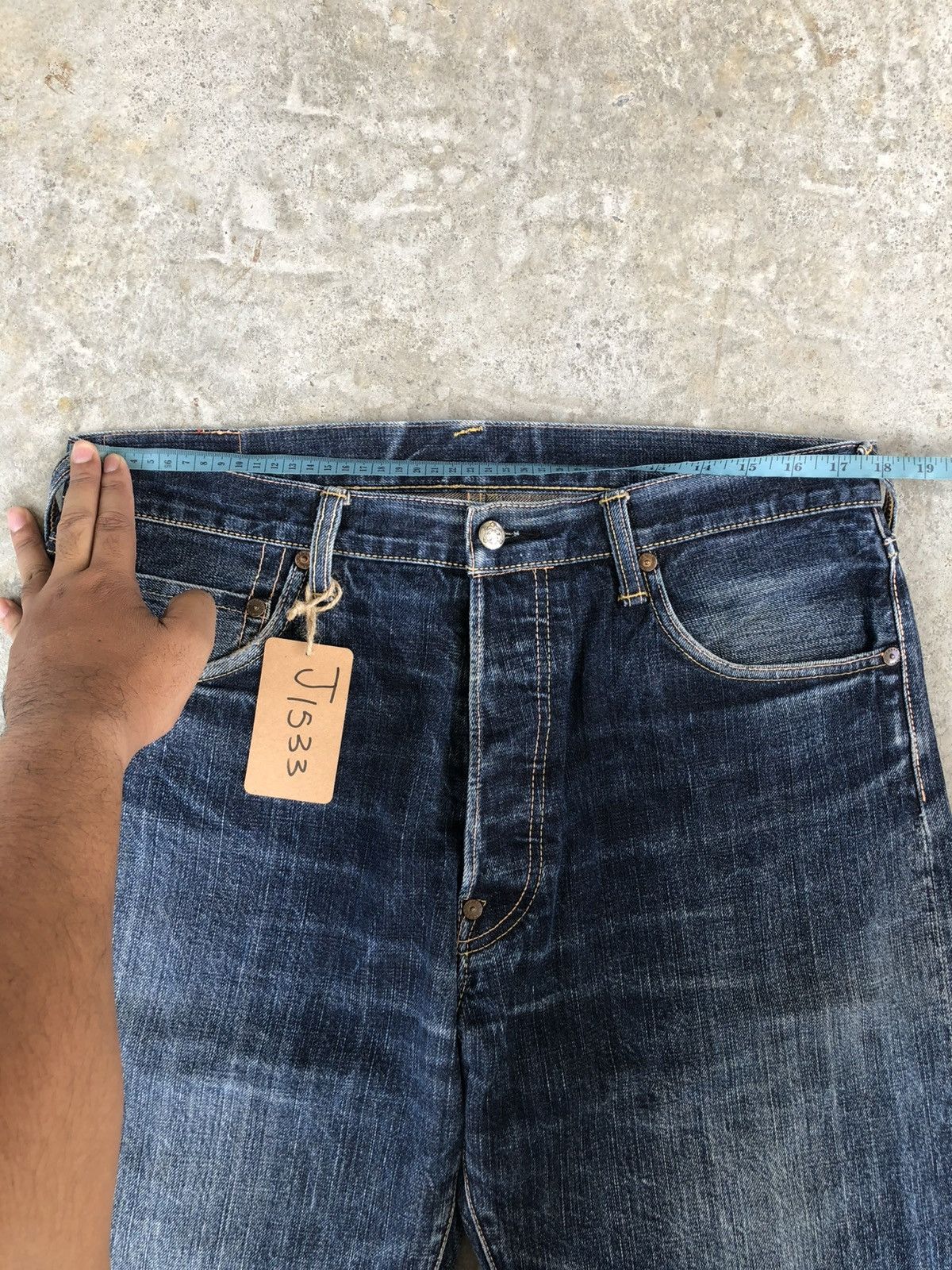 Evisu Evisu Lot 5040 Sakura Daicock Selvedge Denim Distressed Size US 35 - 25 Thumbnail
