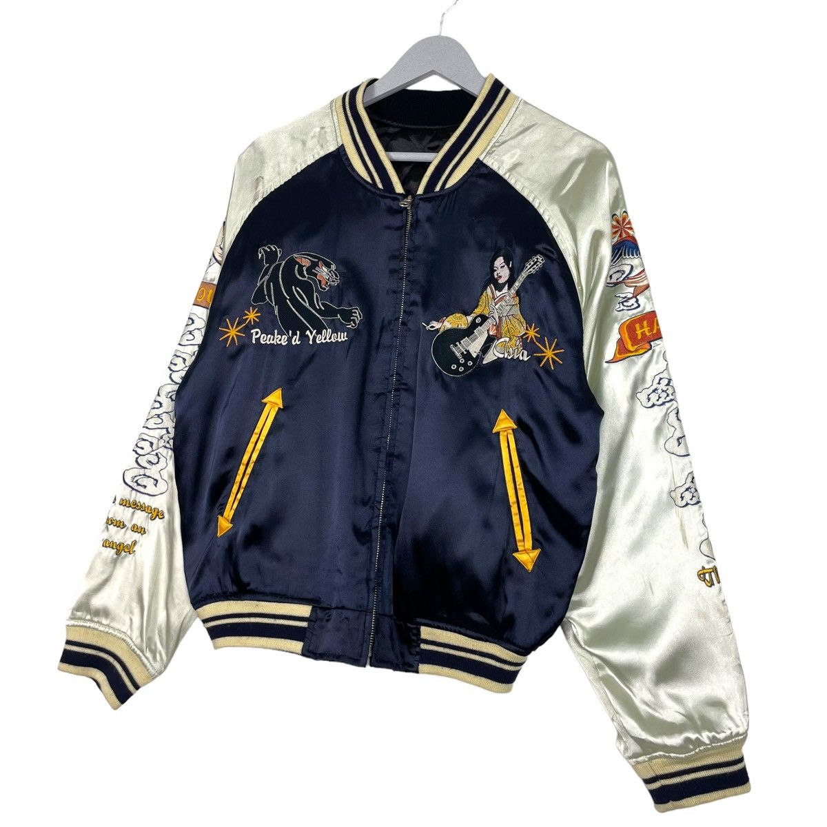 Japanese Brand × Toyo Enterprises 💥PEAKED YELLOW JAPAN SUKAJAN GEISHA EMBROIDERY JACKET Size US L / EU 52-54 / 3 - 4 Thumbnail