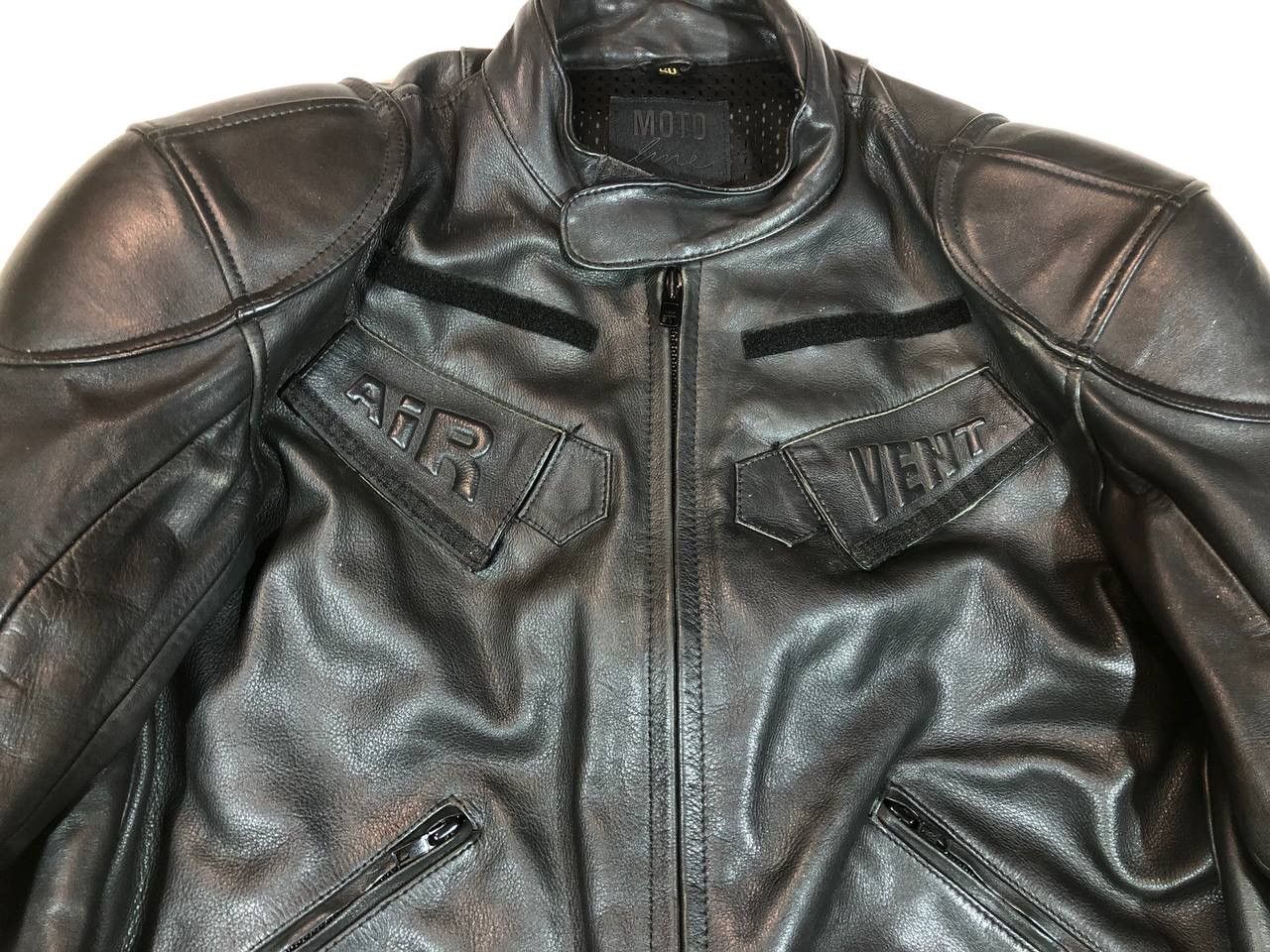 Other Moto Line Racing Biker Leather Jacket Black Style Size US XL / EU 56 / 4 - 5 Thumbnail