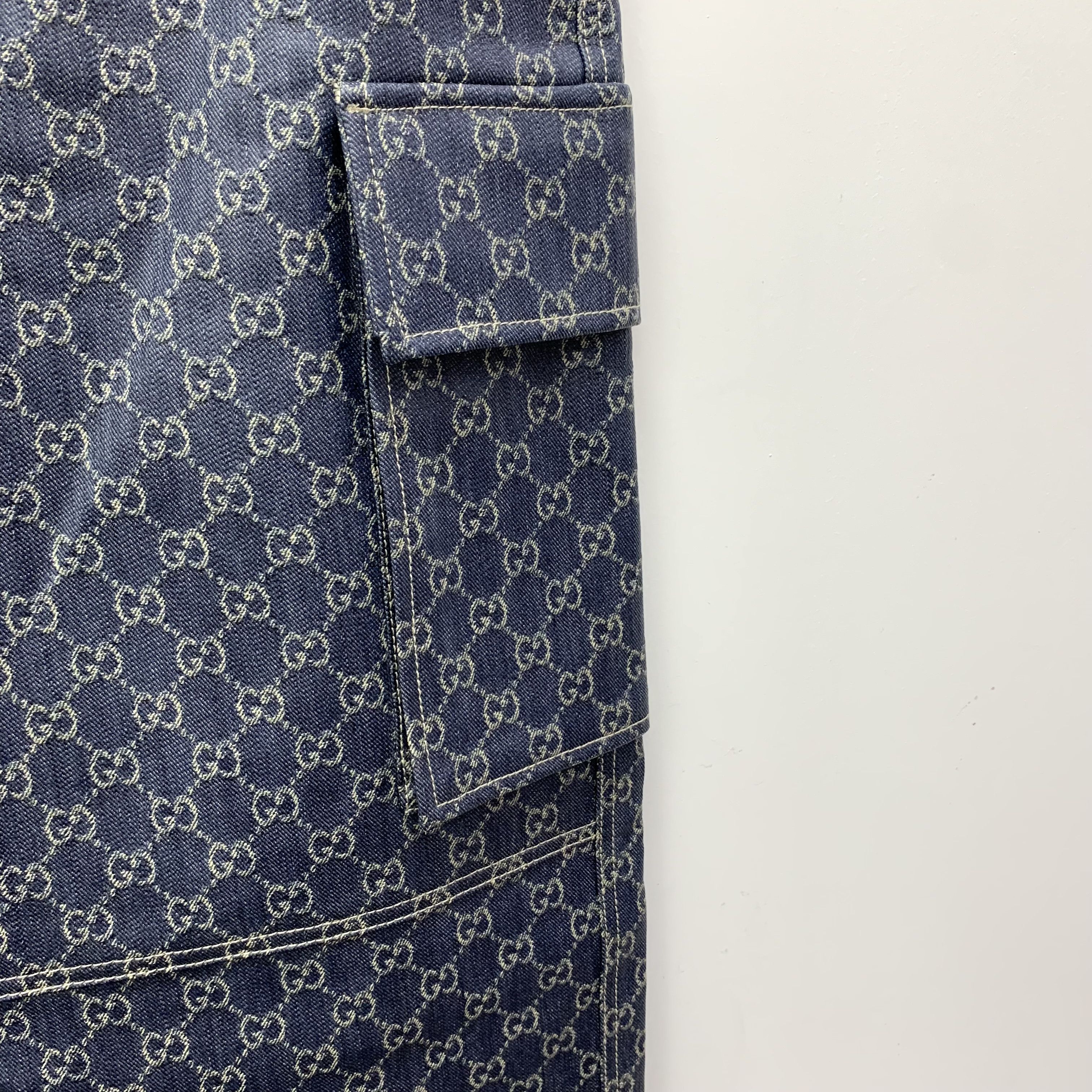 Gucci Gucci Cotton Cargo Jeans Logo Jacquard Navy (XS) Size US 28 / EU 44 - 6 Thumbnail