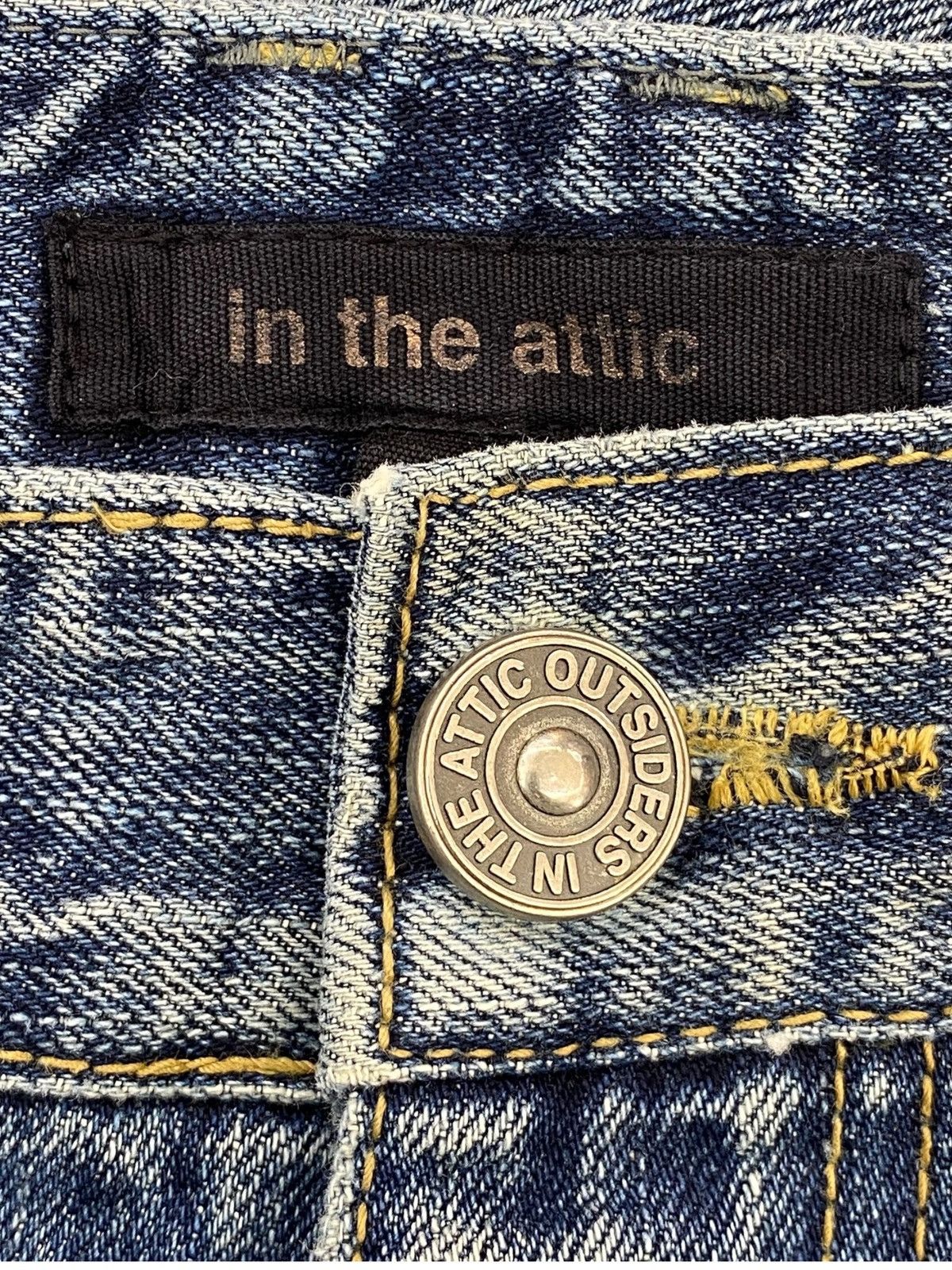 In The Attic In The Attic Ripped Patchwork Straight Leg Style Jeans Size US 33 - 10 Thumbnail