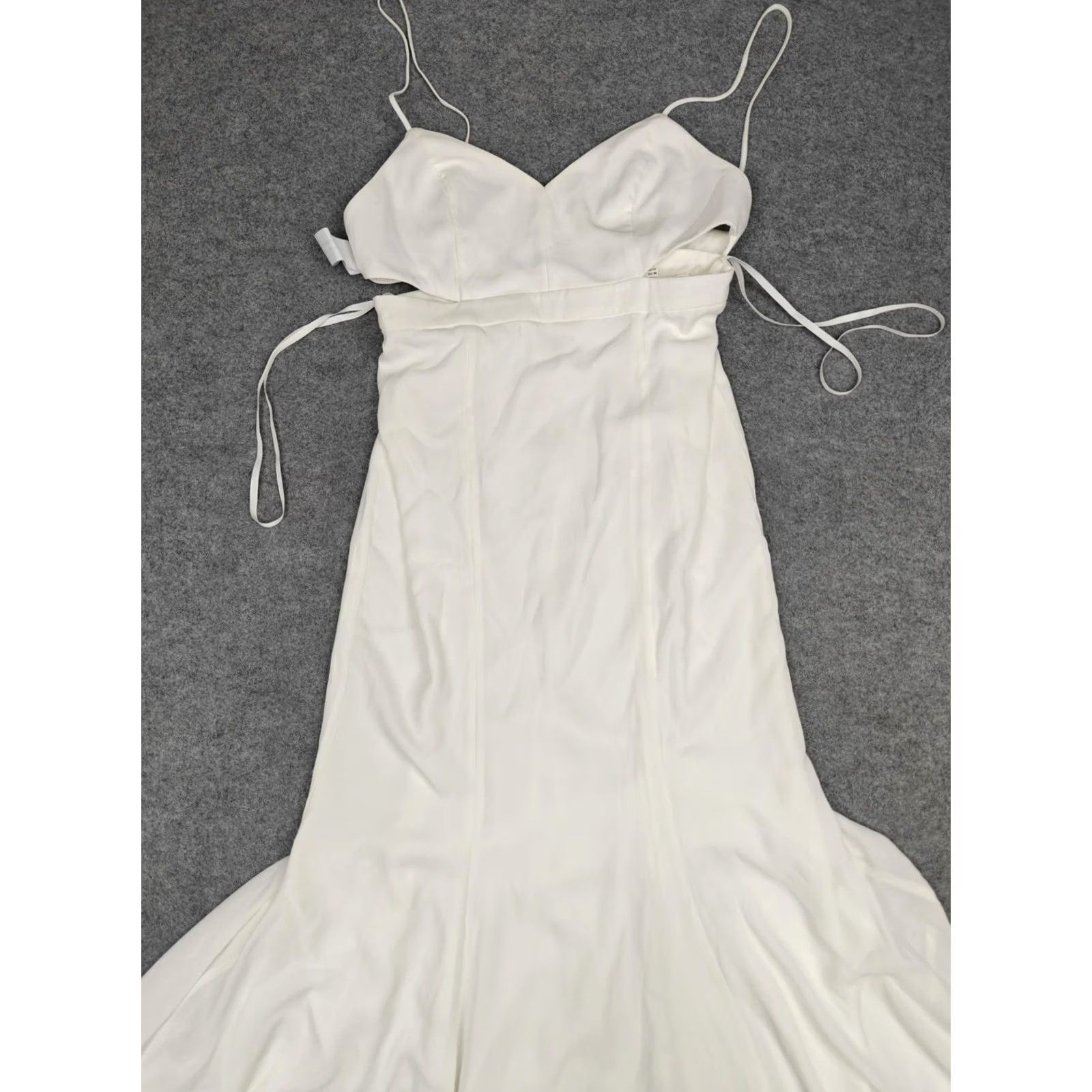 Vintage Fame And Partners Dress Womens 6 White Sweetheart Cutout Mermaid Maxi Gown Size M / US 6-8 / IT 42-44 - 2 Thumbnail