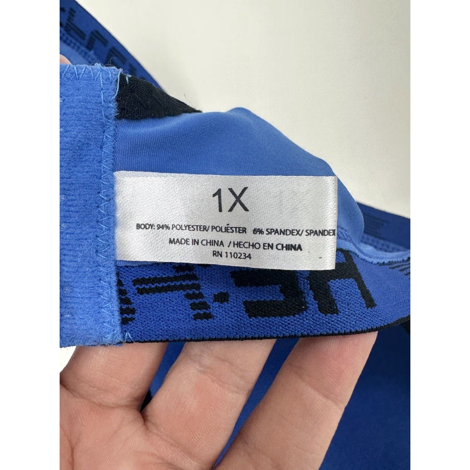 Vintage ReFlex Womens Bra Size 1X Blue Padded Sports Bra Adjustable Size ONE SIZE - 2 Thumbnail