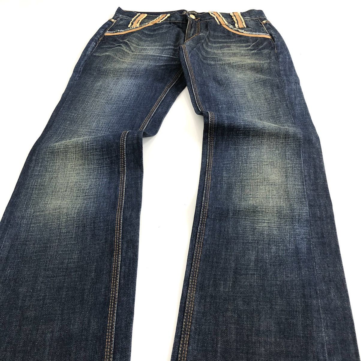 Versace × Vintage Vintage Versace Medusa Faded Blue Flared Jeans Size US 32 / EU 48 - 4 Thumbnail