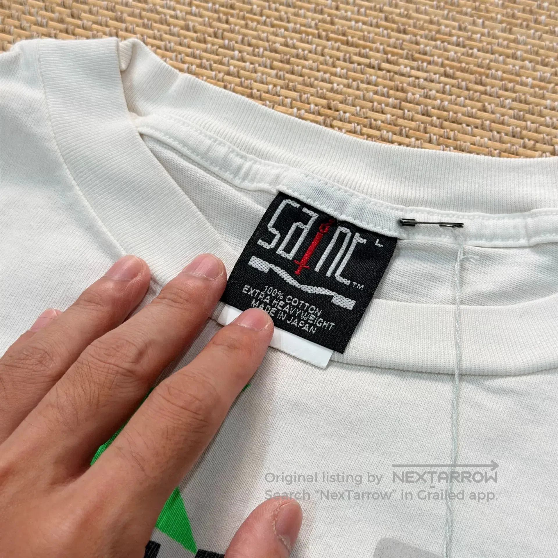 Saint Michael Saint Michael Washed Vintage White Tee. Size US L / EU 52-54 / 3 - 4 Thumbnail