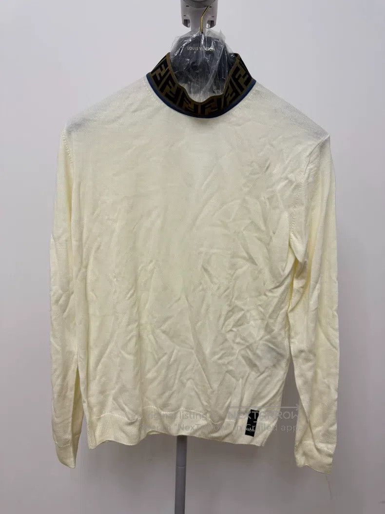 Fendi Fendi Collar Monogrammed Double F Knit Top Size US M / EU 48-50 / 2 - 1 Thumbnail